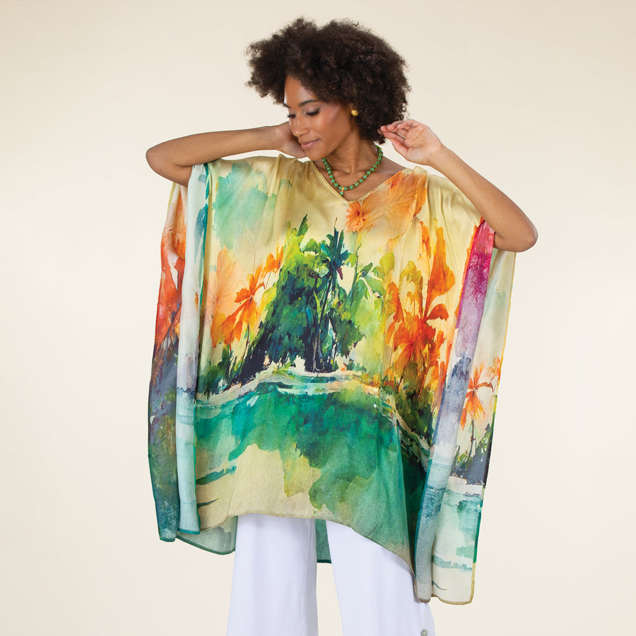Watercolor Palm Trees Kaftan