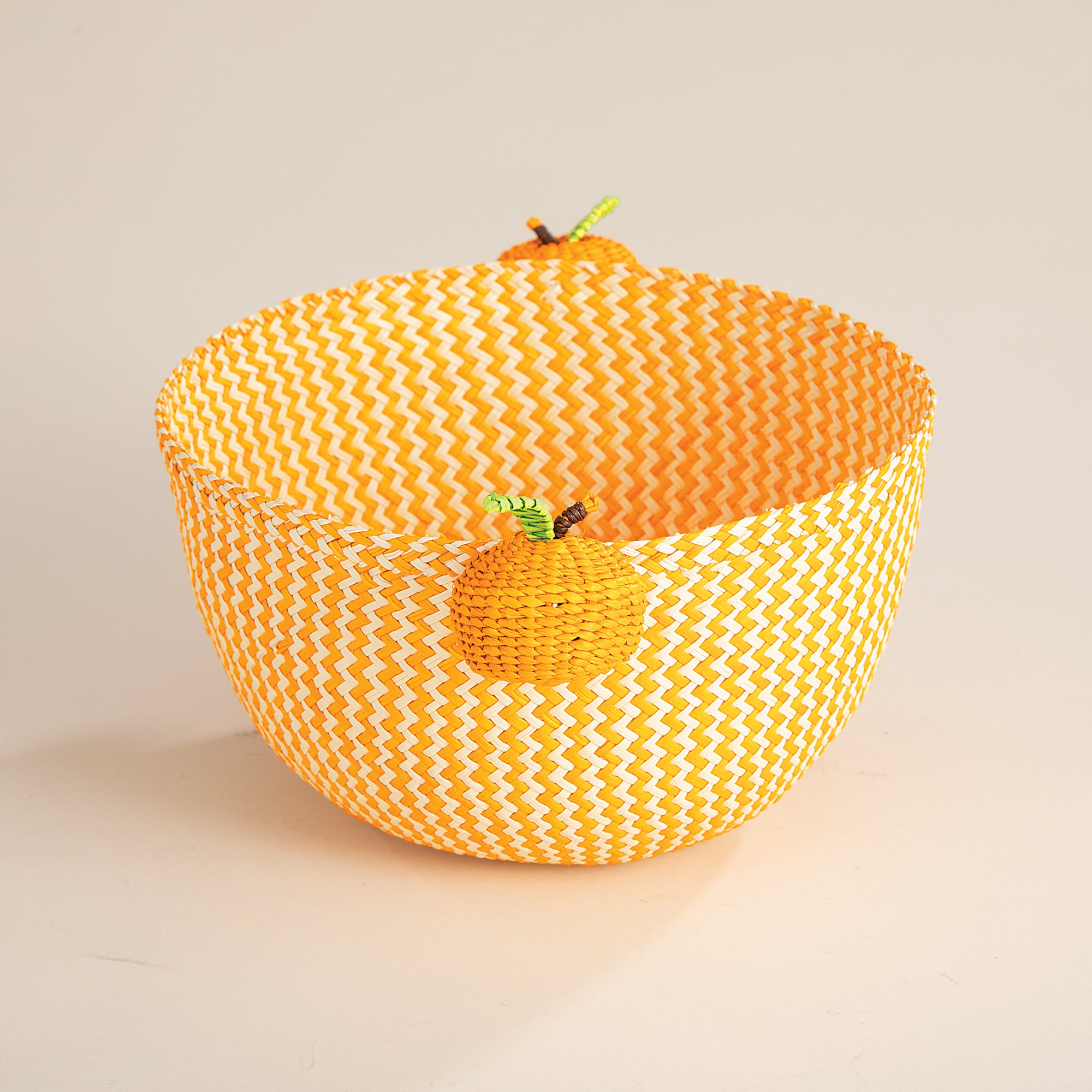 Hand-Woven Orange Novelty Basket