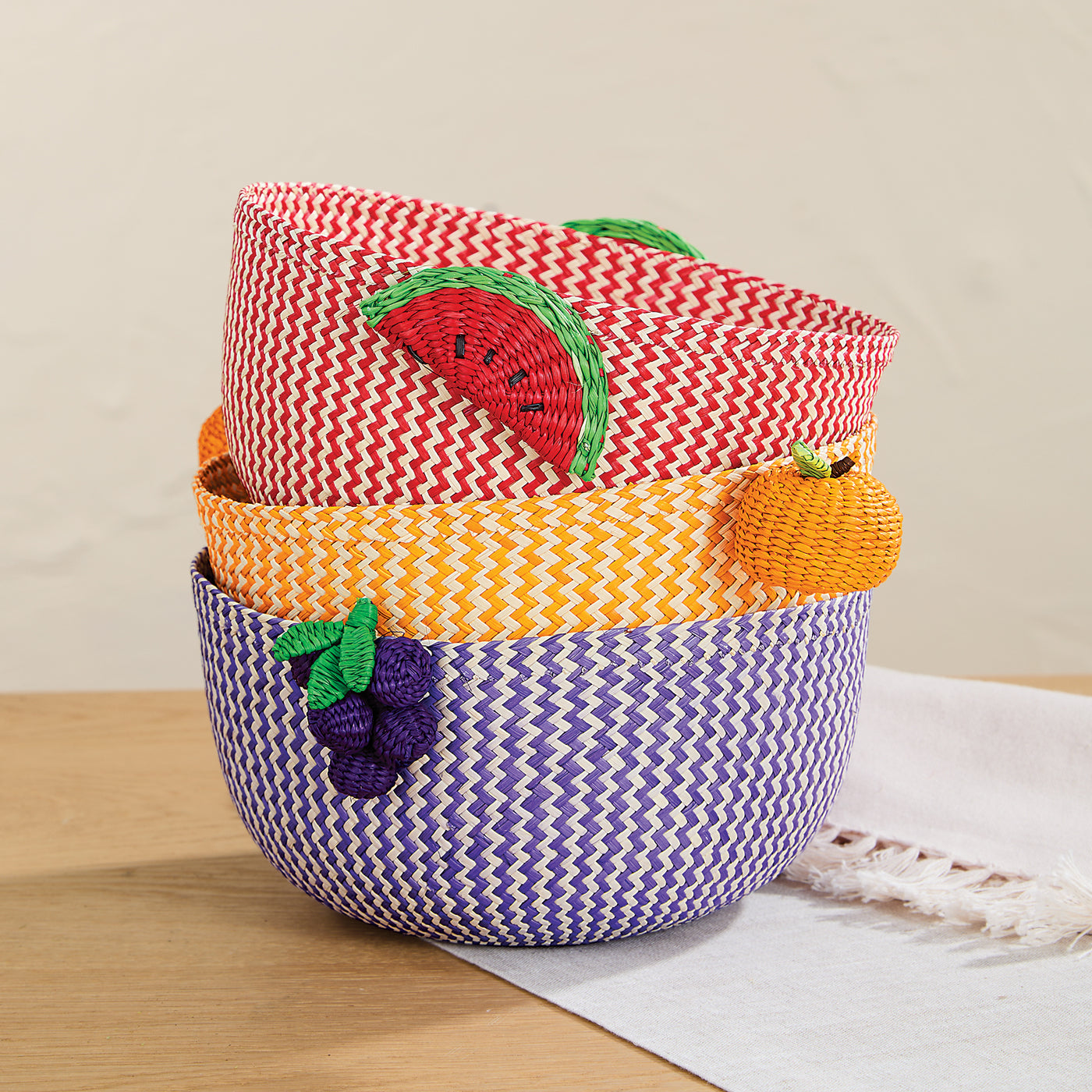 Hand-Woven Grape Novelty Basket