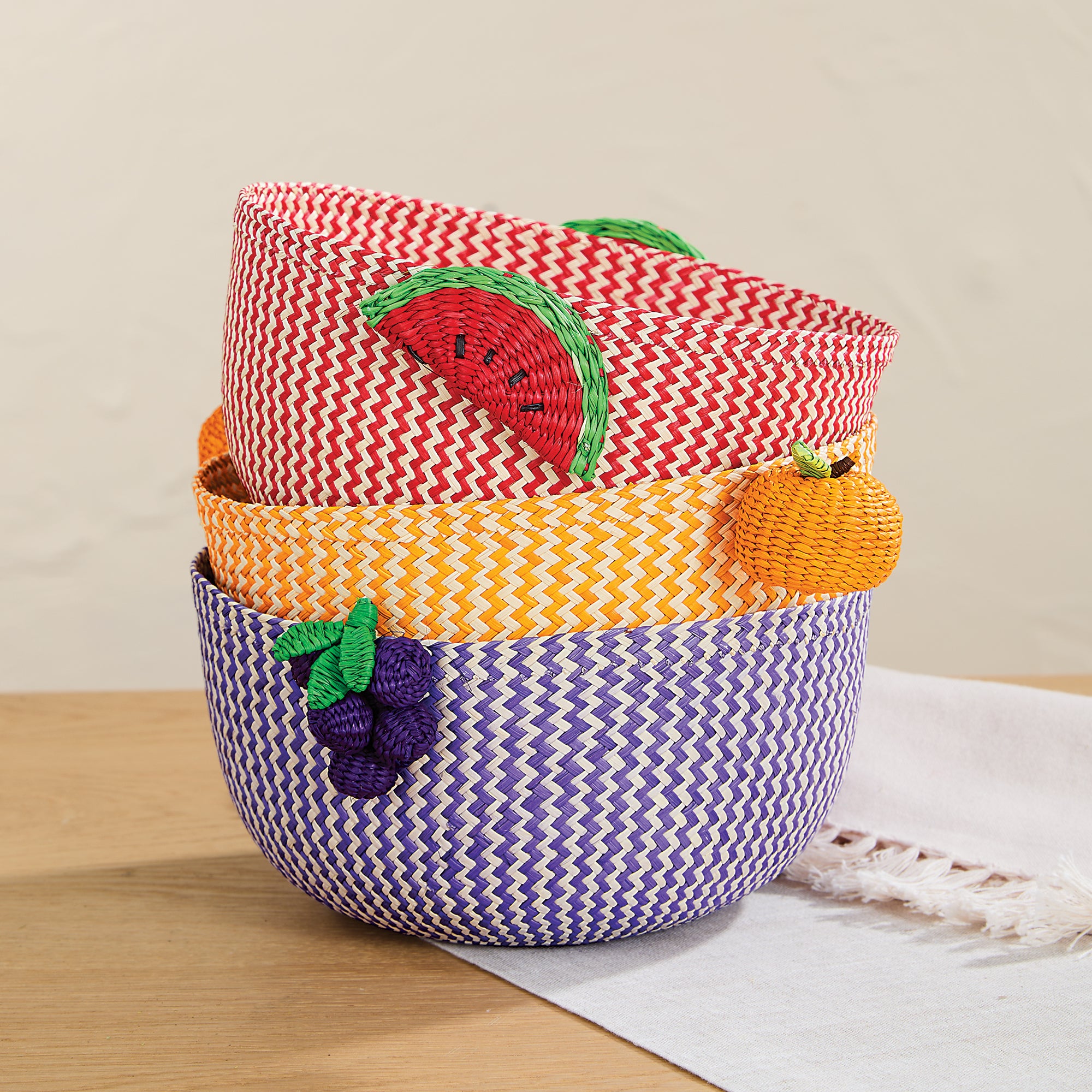 Hand-Woven Grape Novelty Basket