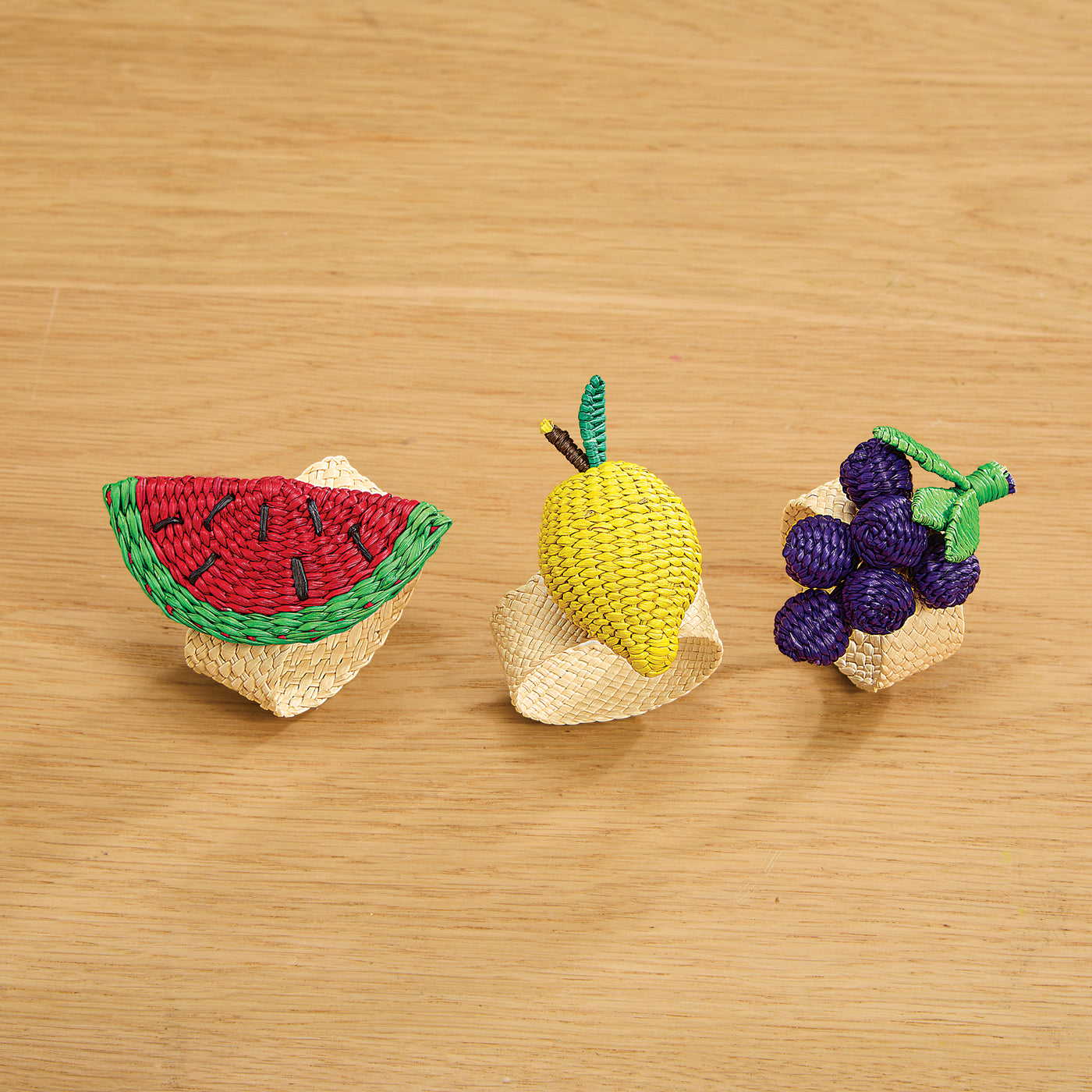 Hand-Woven Grape Napkin Rings, Set of 2