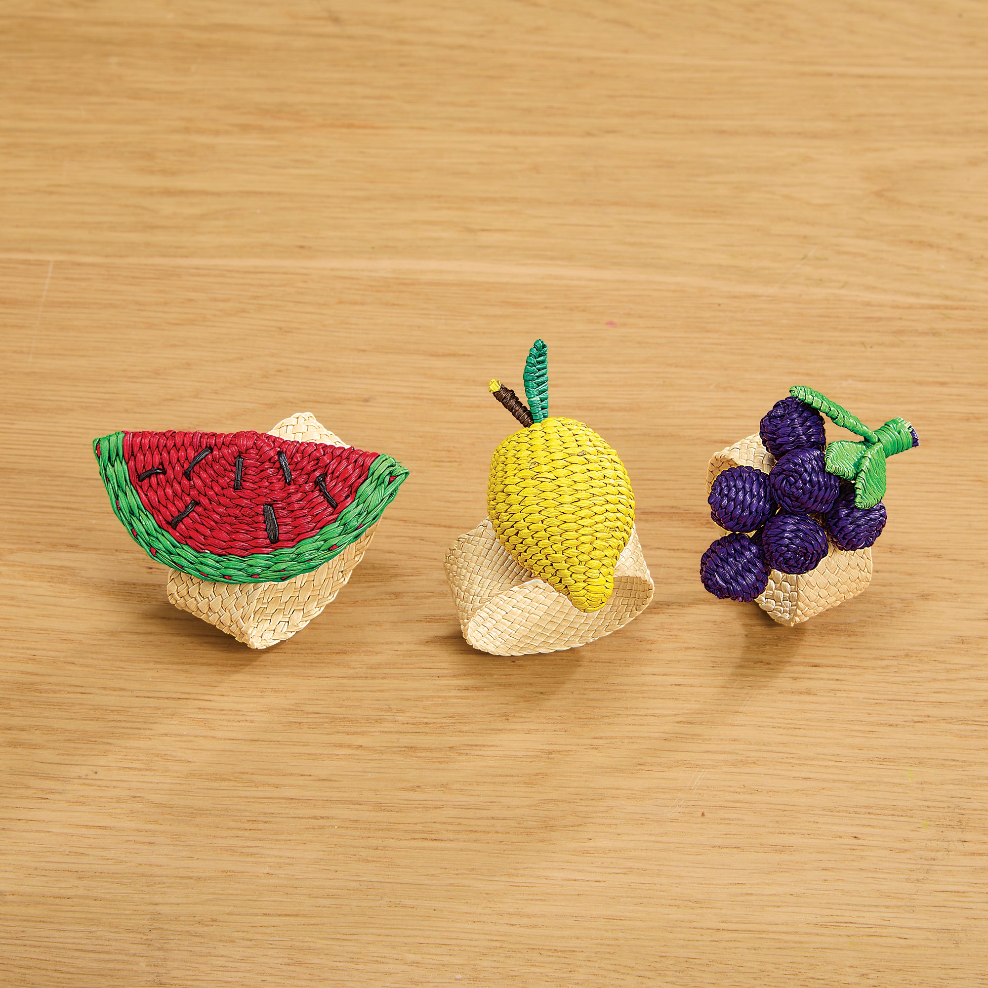 Hand-Woven Grape Napkin Rings, Set of 2