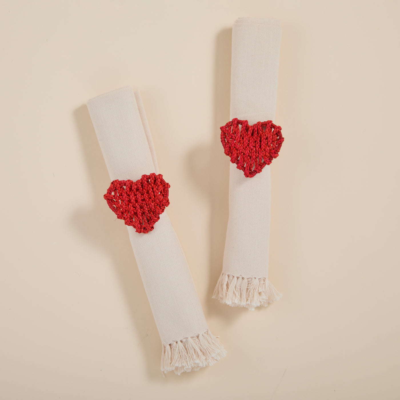 Red Woven Heart Napkin Ring