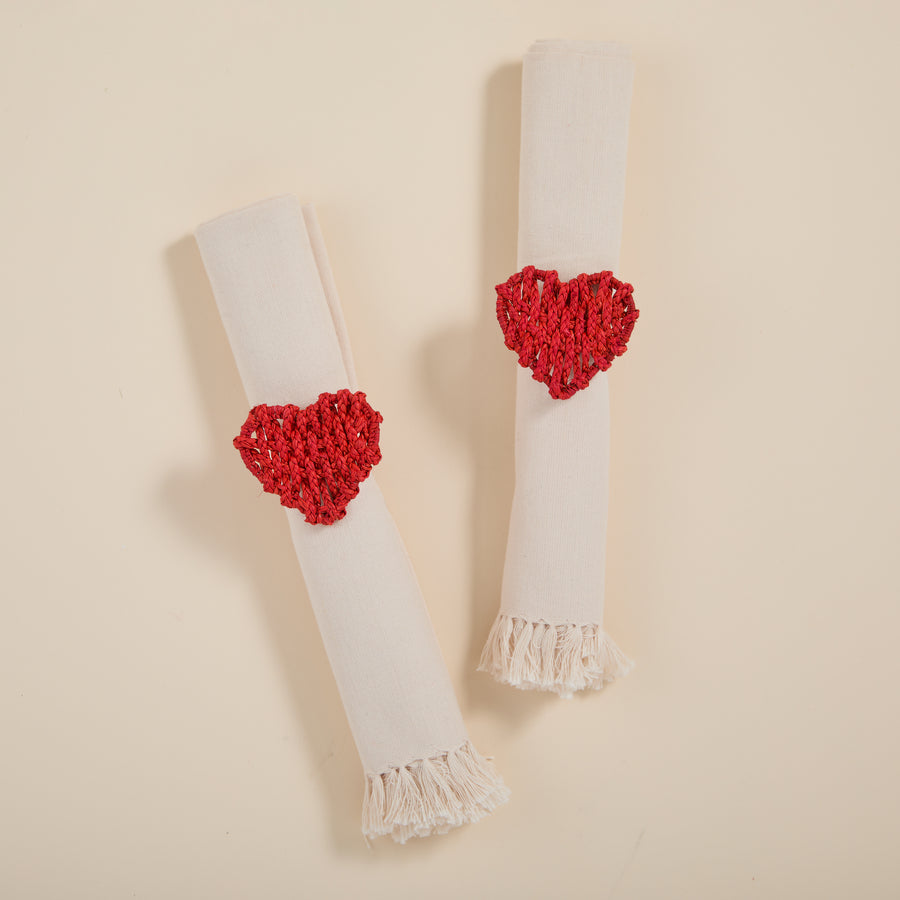 Red Woven Heart Napkin Ring