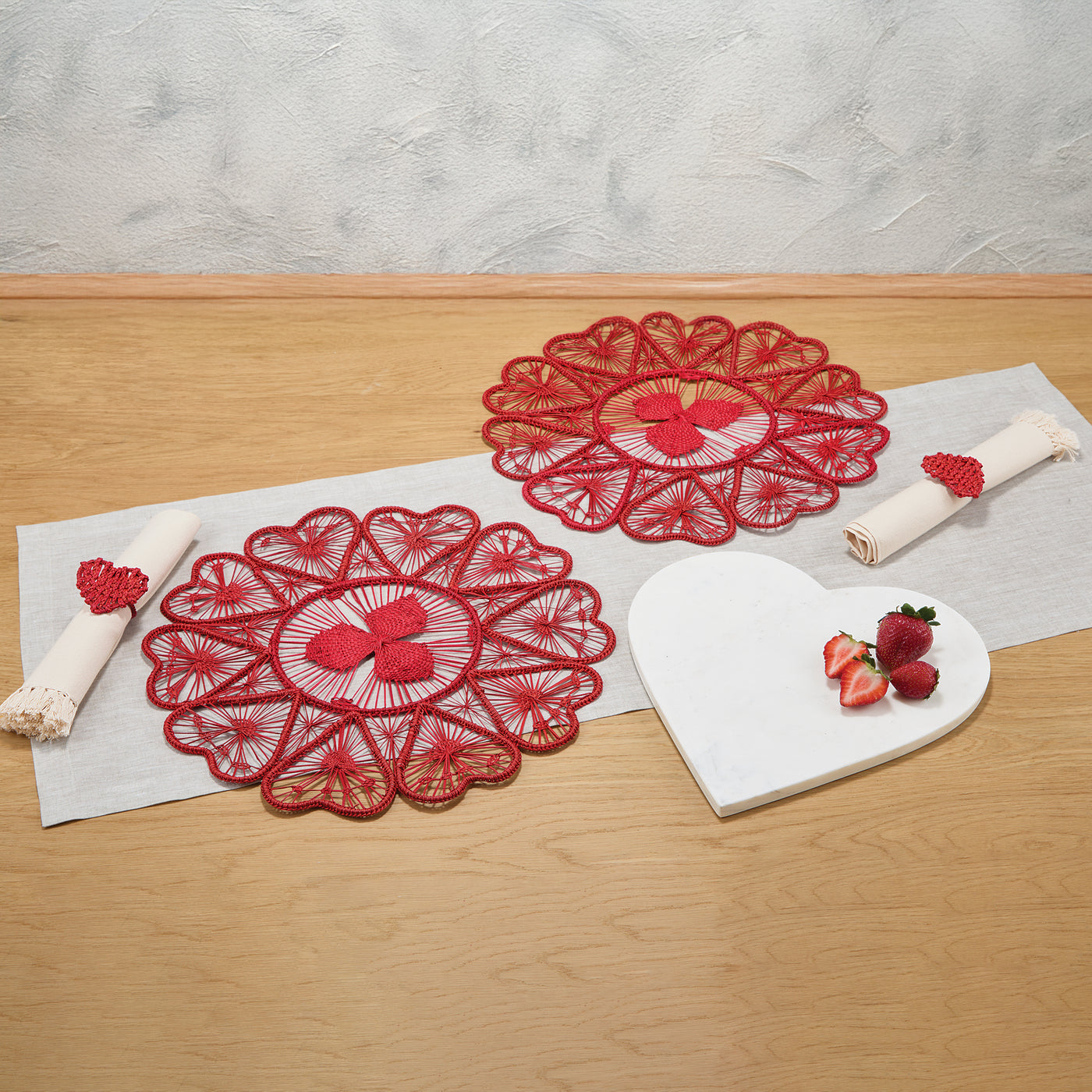 Red Woven Heart Napkin Ring