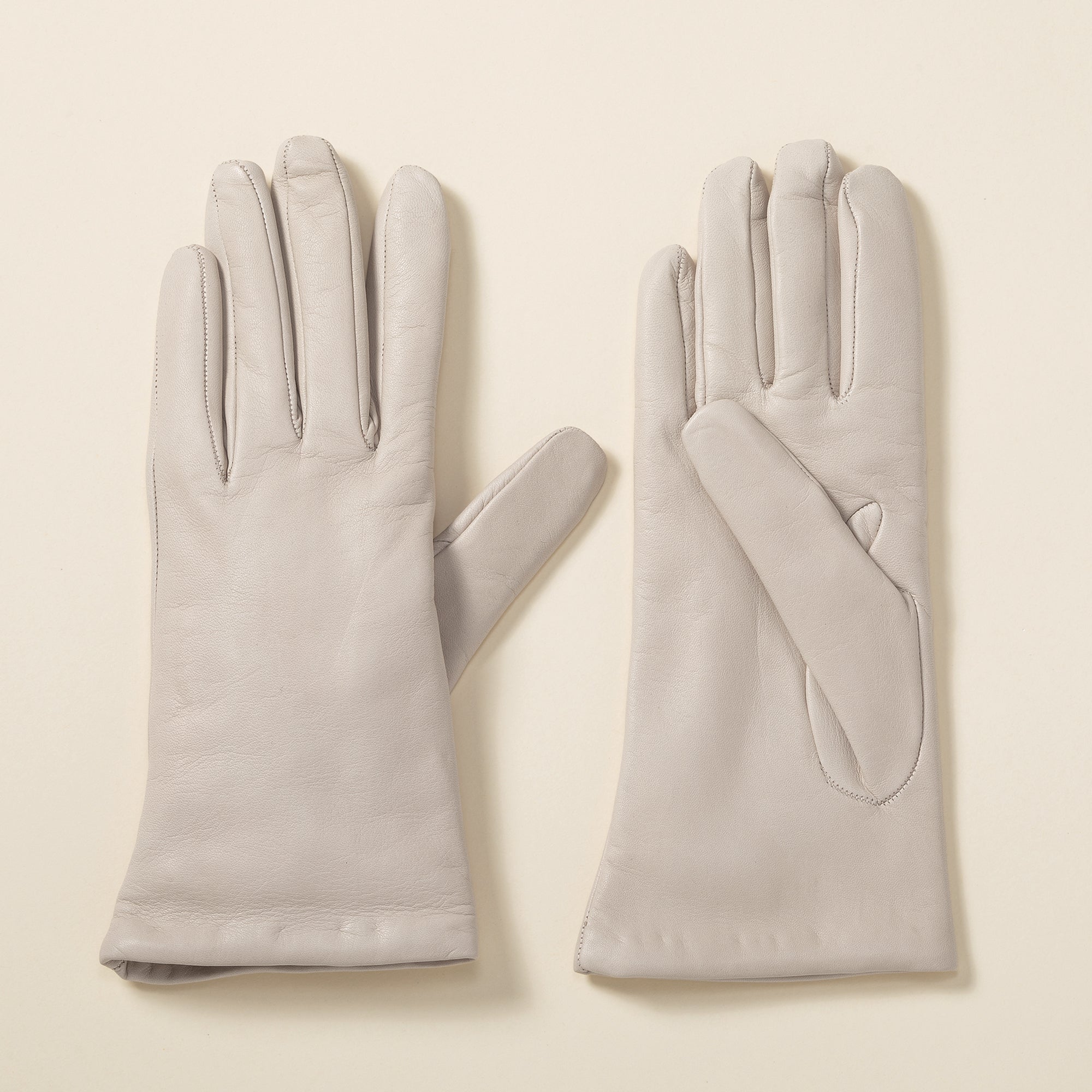 Cashmere Lined Ivory Leather Gloves
