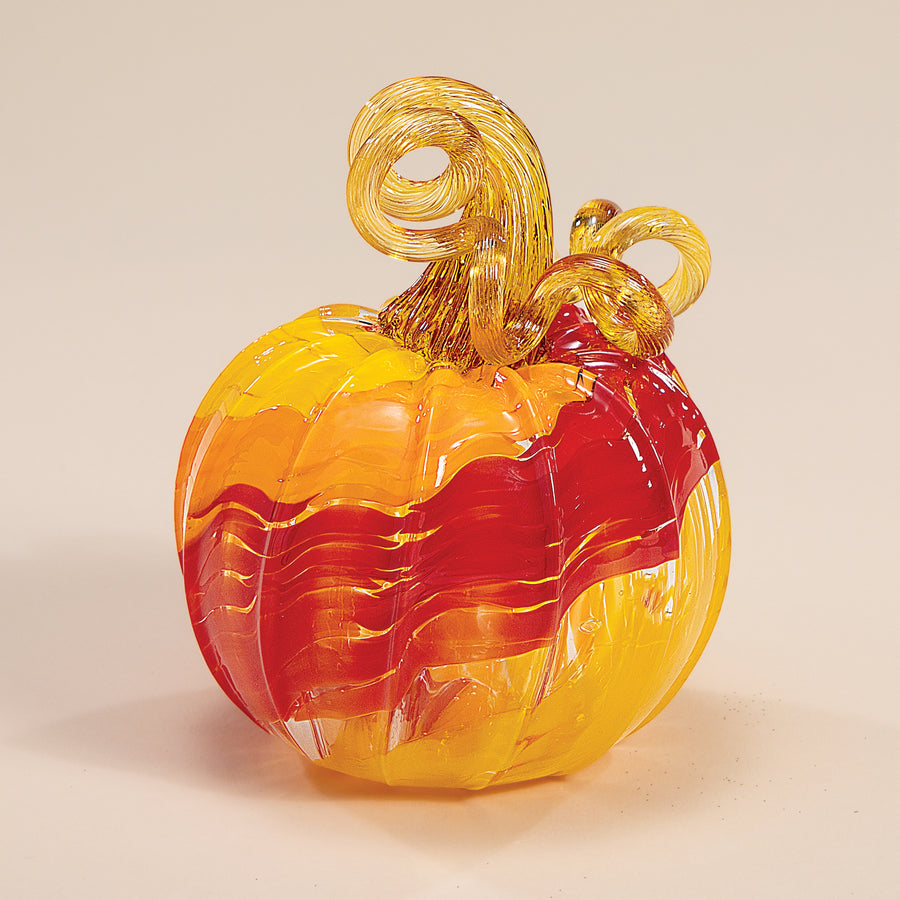 Hand-Blown Glass Candy Corn Pumpkin