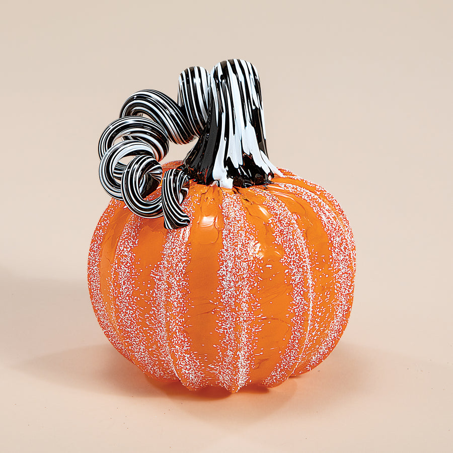 Hand-Blown Glass Witch's Glow Pumpkin