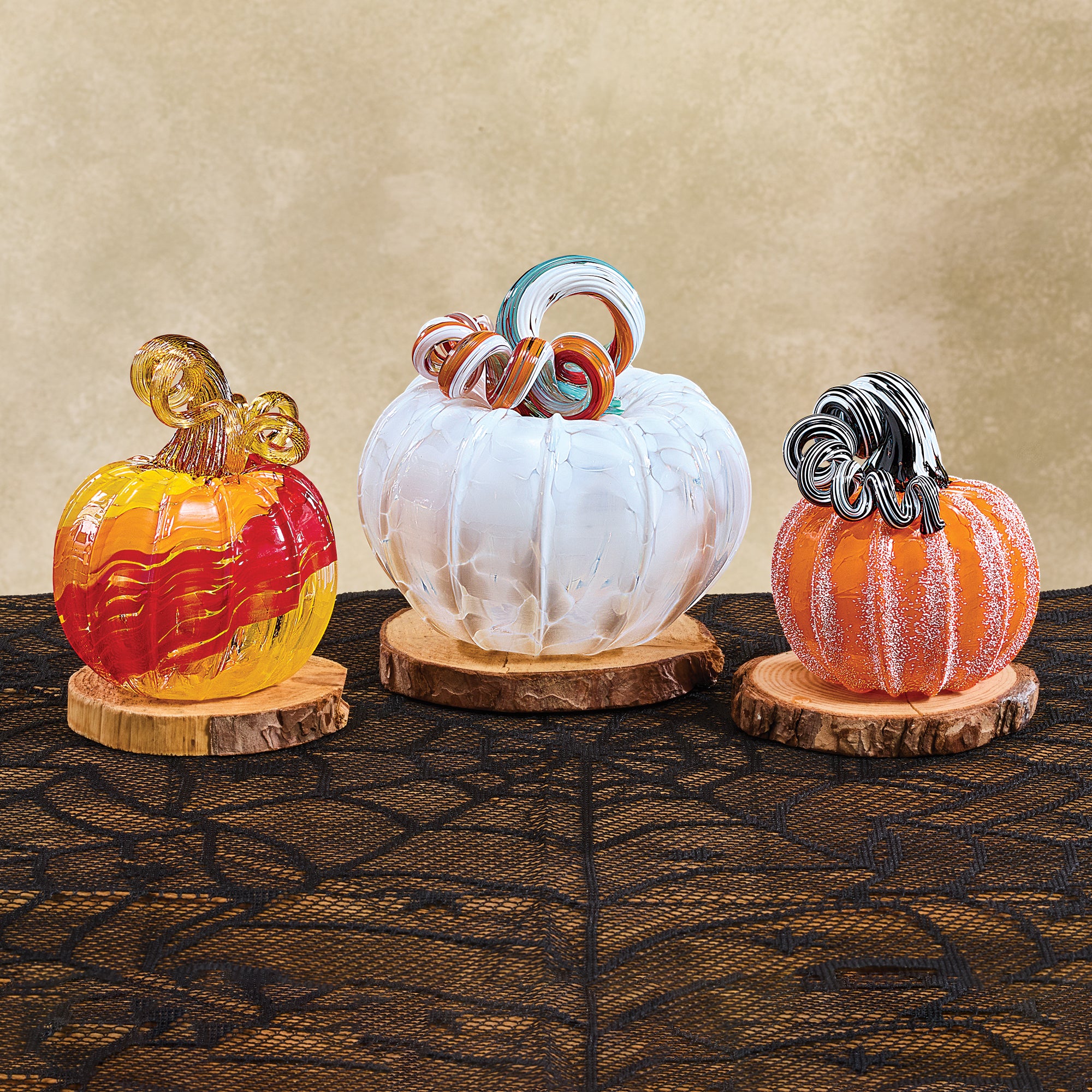 Hand-Blown Glass Sweet & Squatty Pumpkin