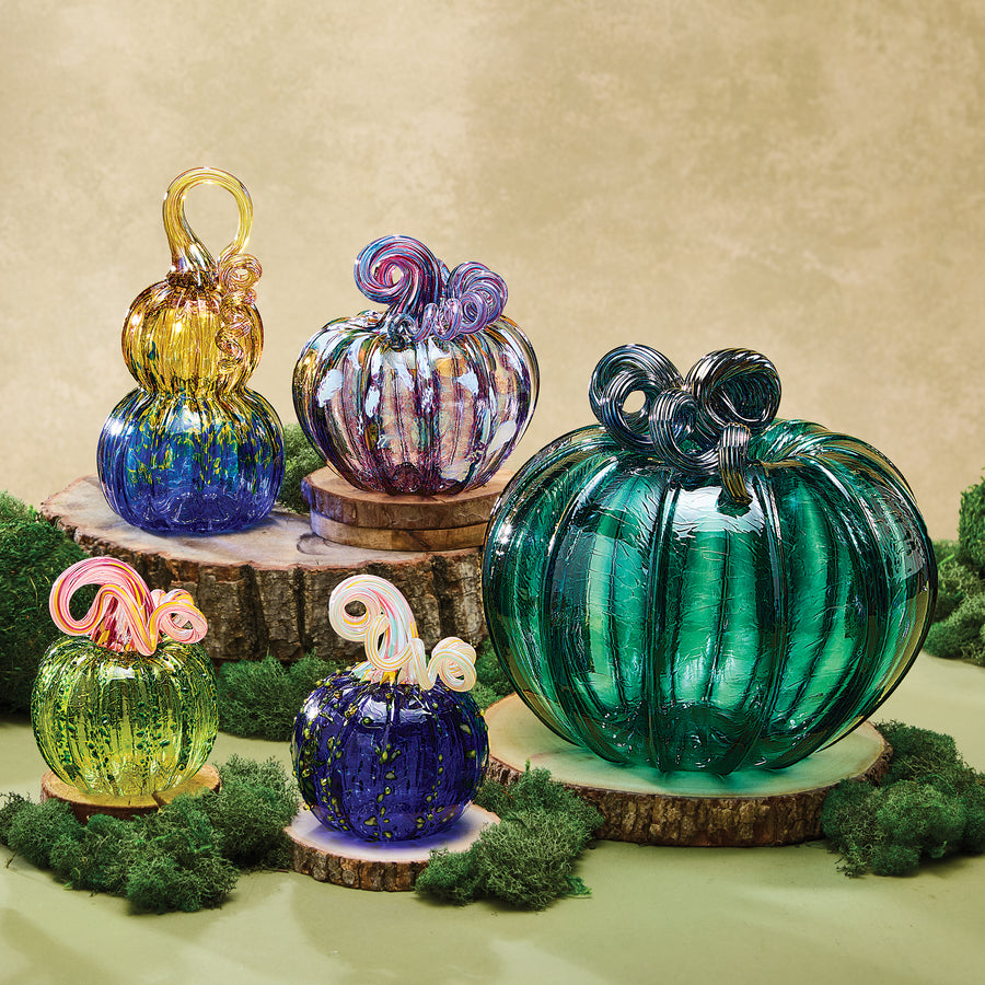 Hand-Blown Glass Purple Passion Pumpkin