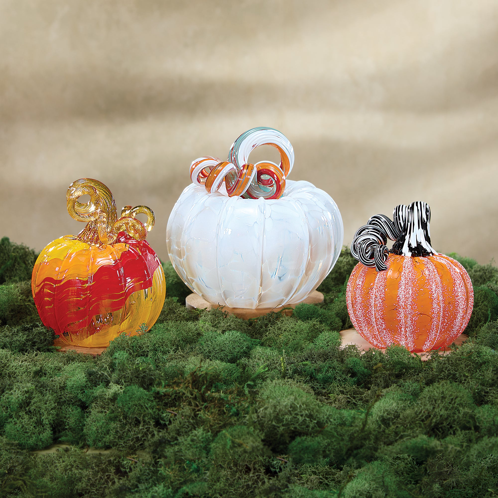 Hand-Blown Glass Sweet & Squatty Pumpkin