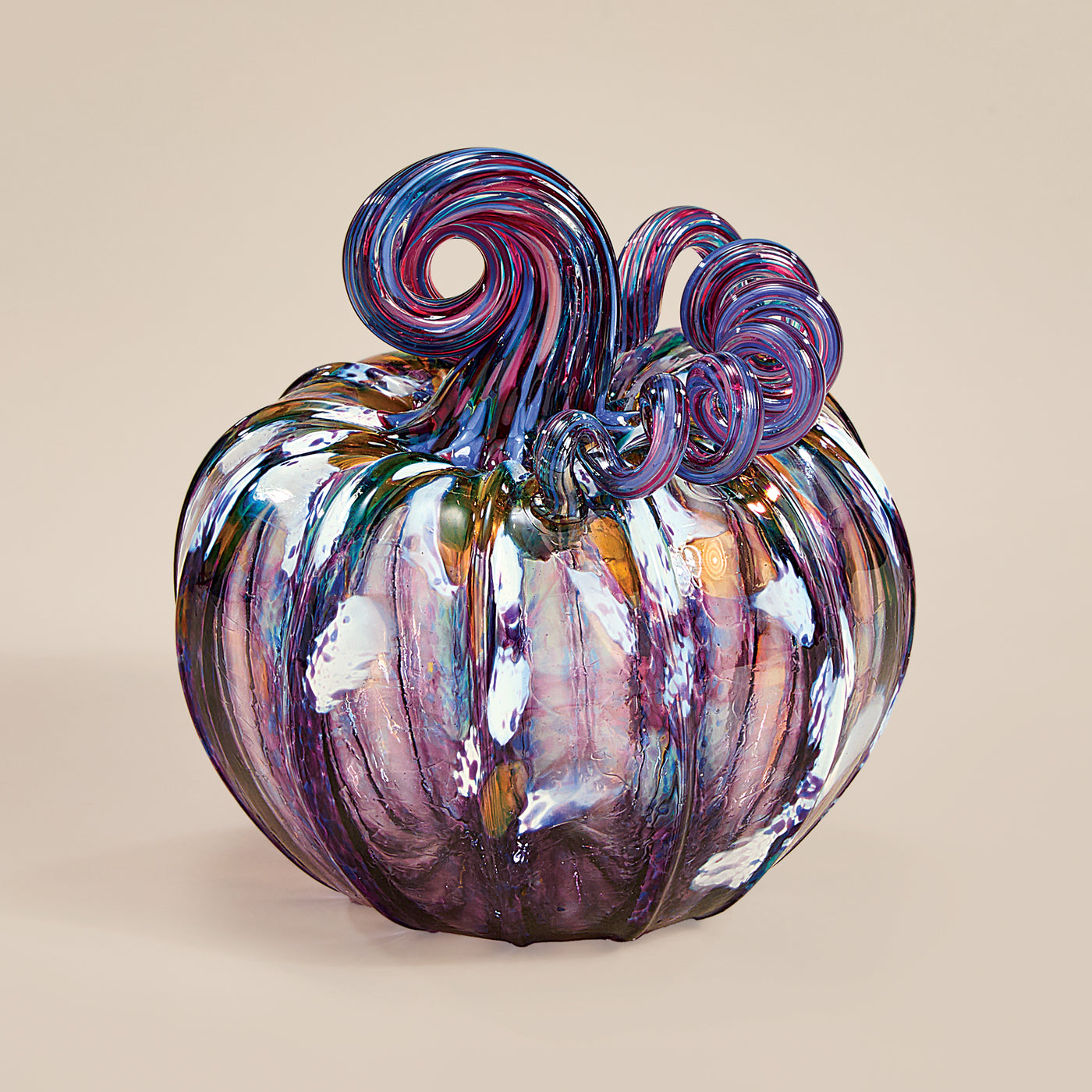 Hand-Blown Glass Purple Passion Pumpkin