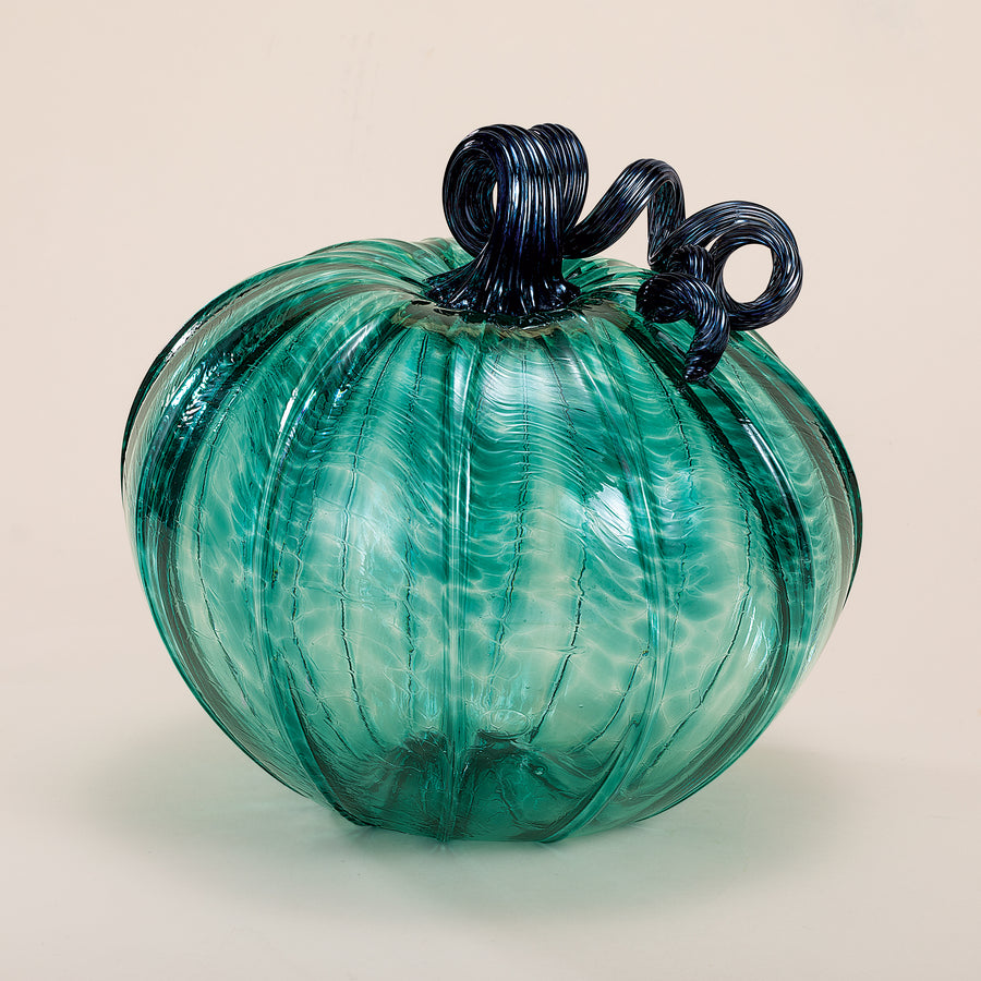 Hand-Blown Glass Jade Pumpkin
