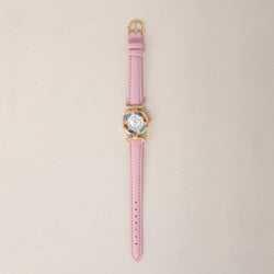 Murano Glass Millefiori Watch With Blush Pink Leather Band  display picture 1