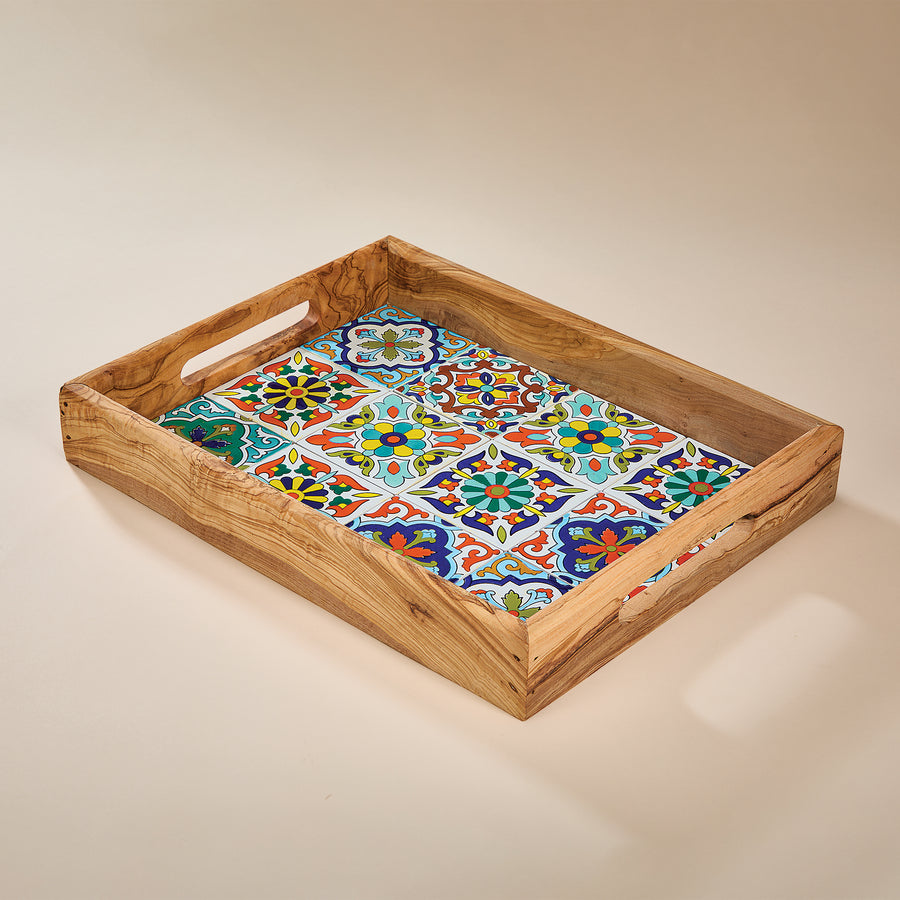 Multicolor Mosaic Tile Serving Tray
