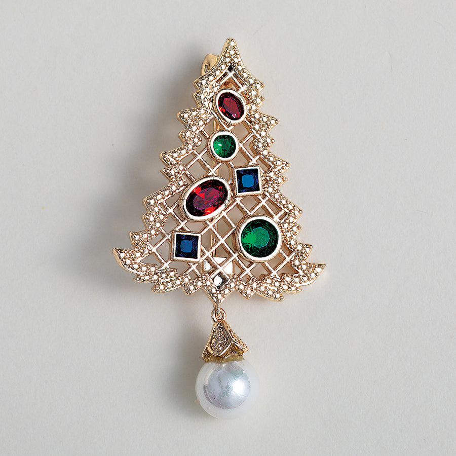 Bejeweled Christmas Tree Brooch