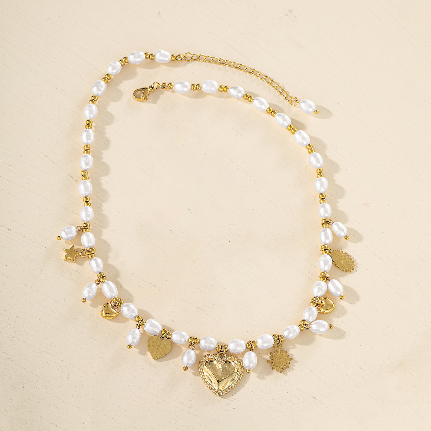 Sweet Hearts & Pearls Necklace