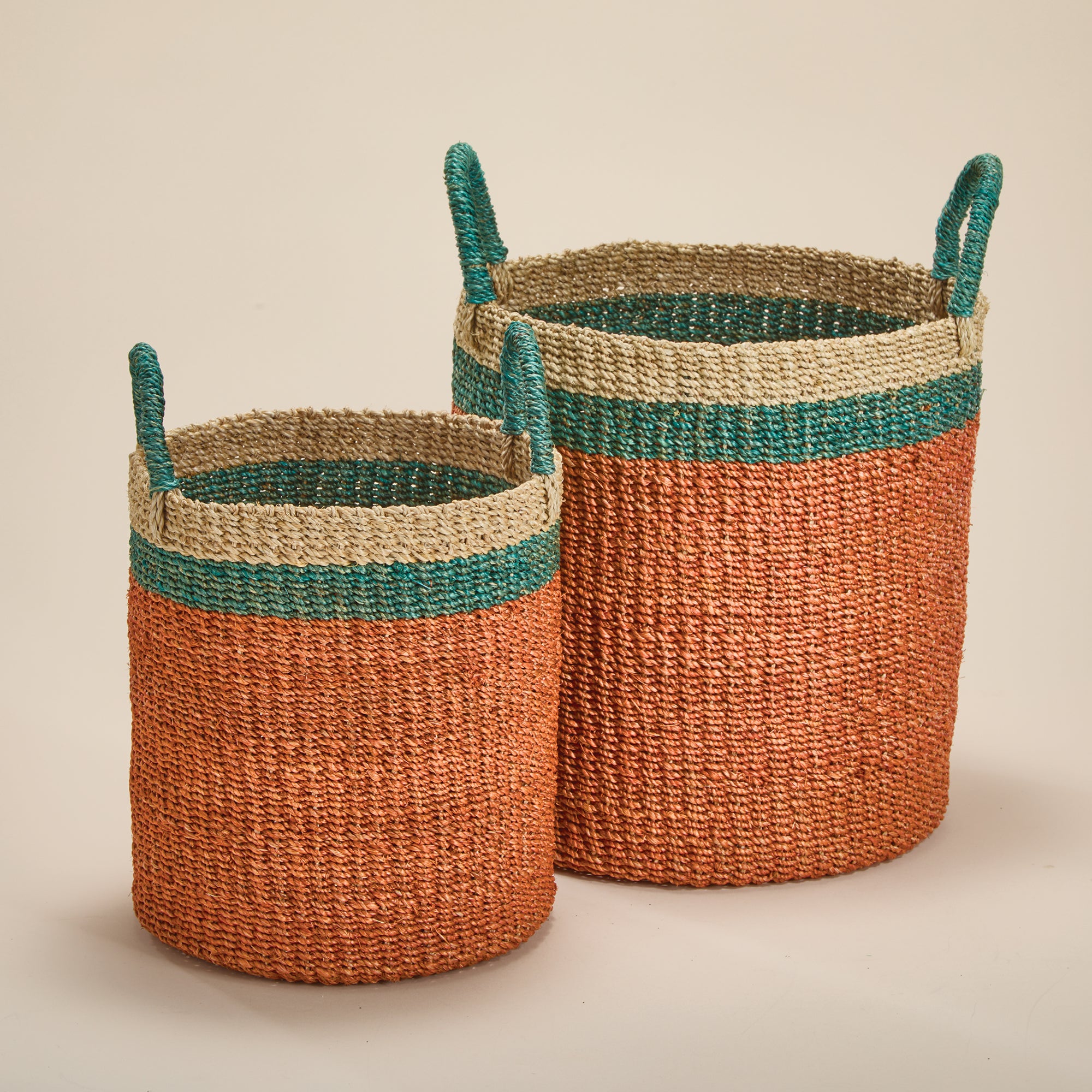 Nested Abaca Fiber Basket Set of 2