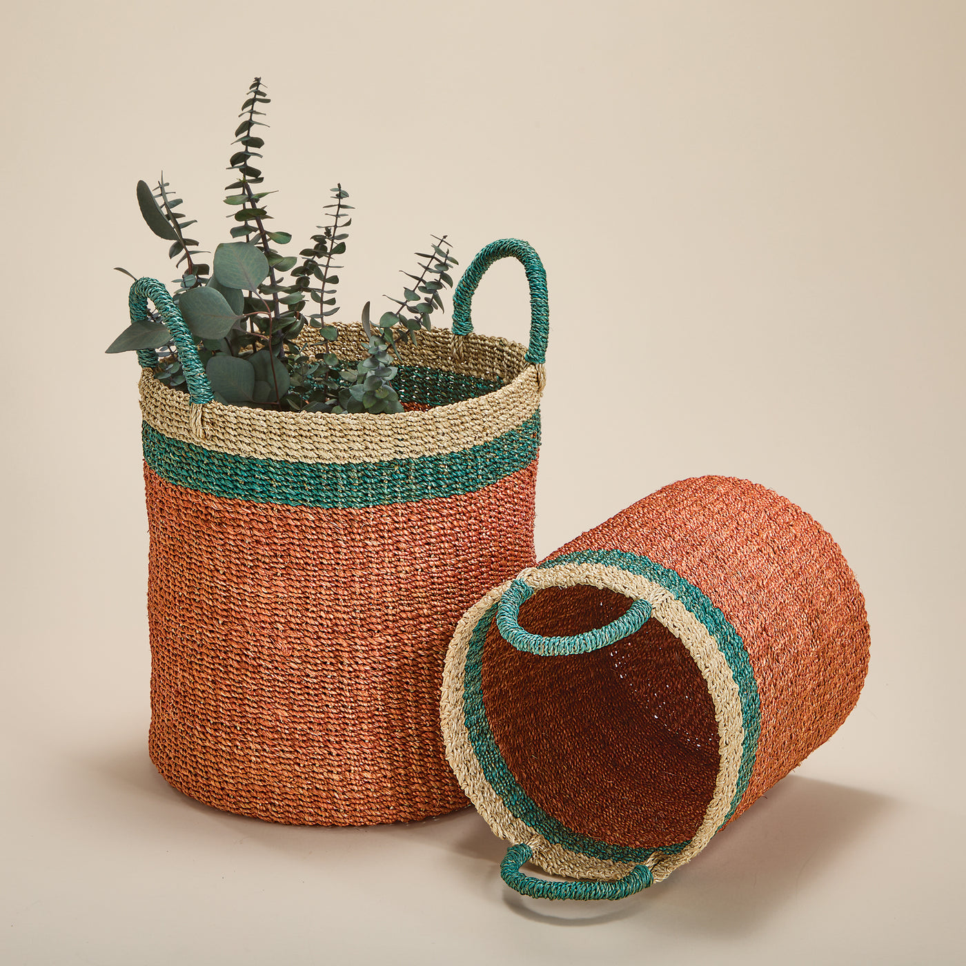 Nested Abaca Fiber Basket Set of 2