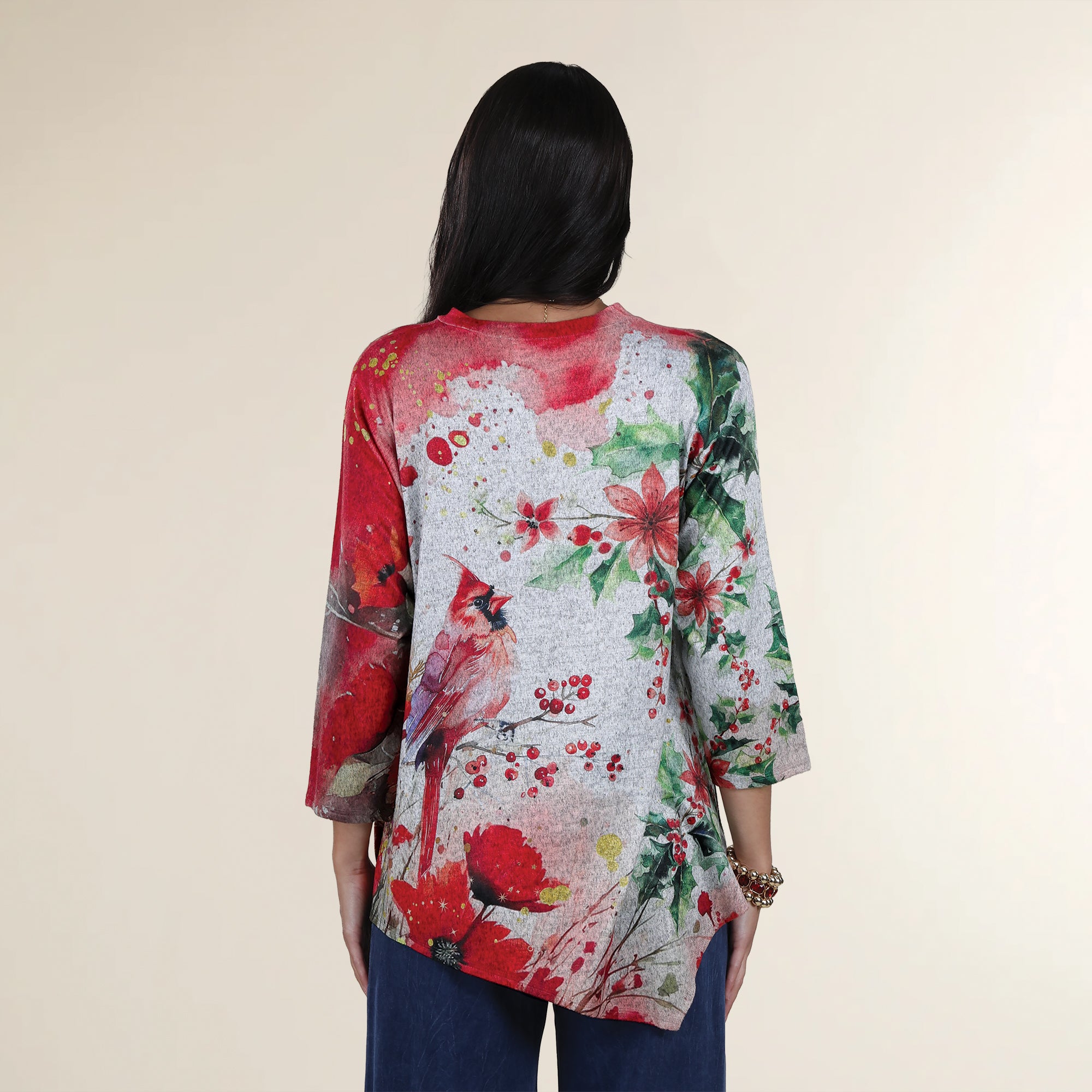 Cardinal in the Flowers Top