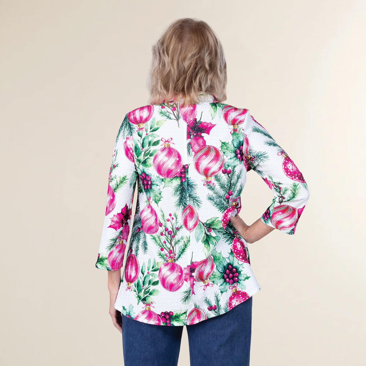 Pinks & Pine Christmas Button Up Blouse