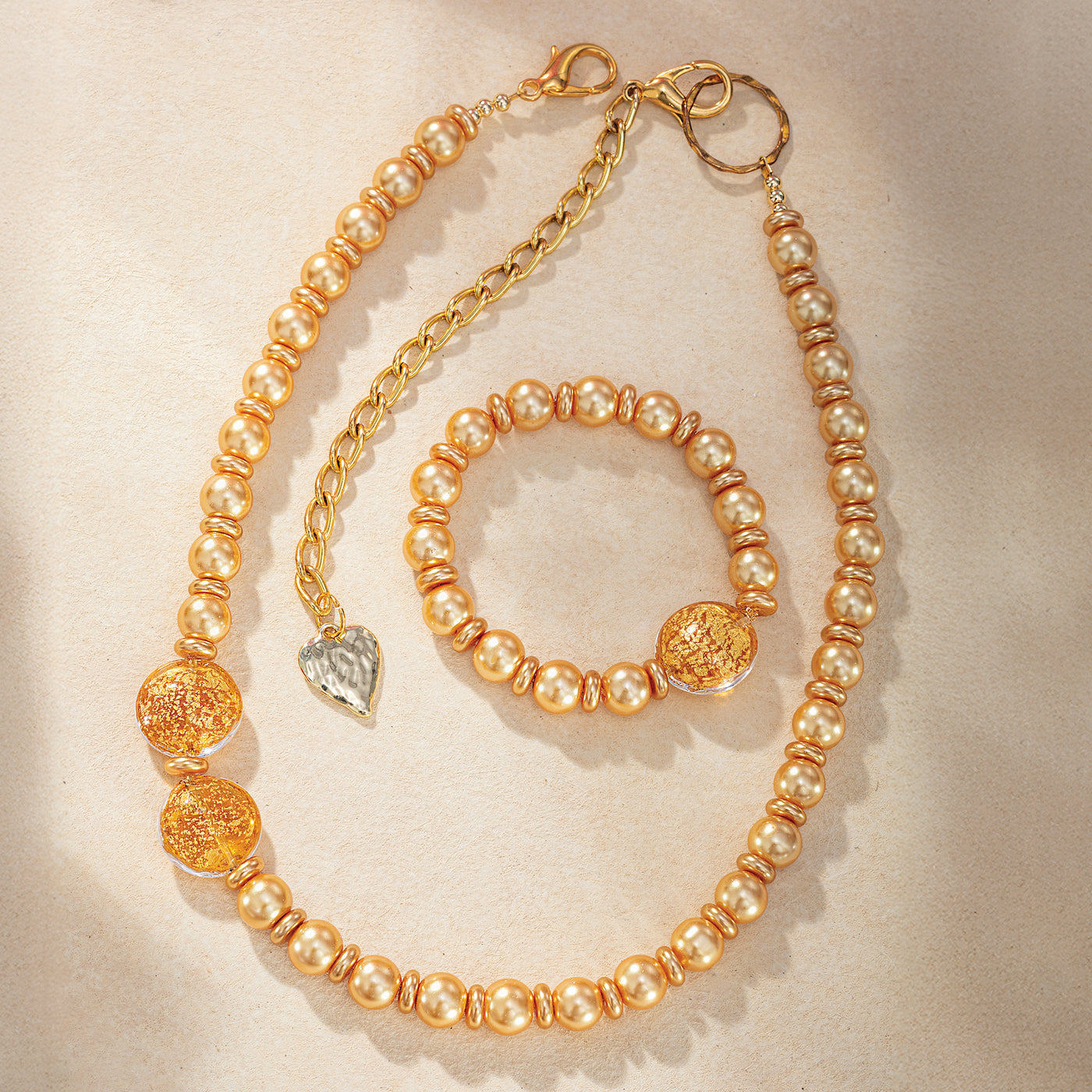 Golden Venetian Glass Necklace
