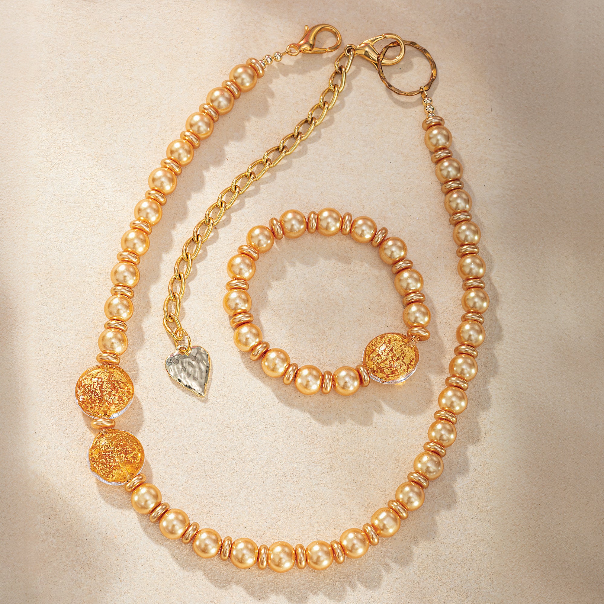 Golden Venetian Glass Necklace