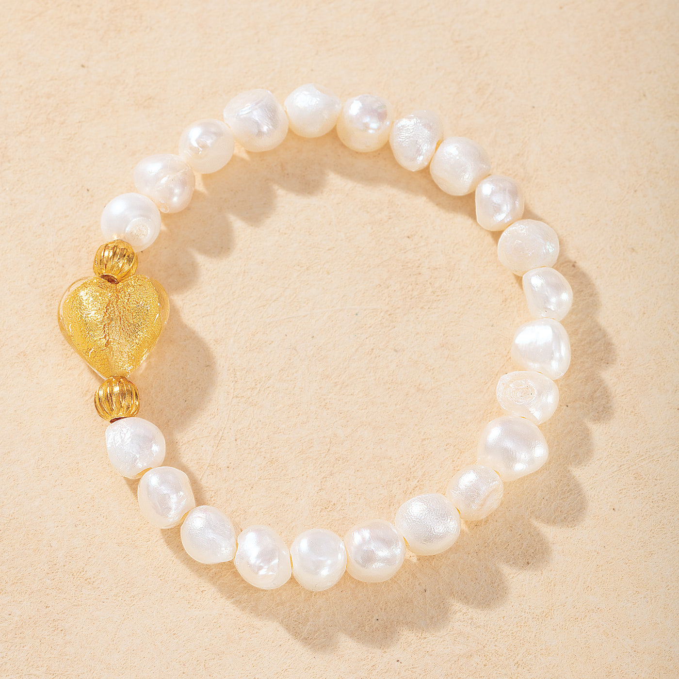 In A Heartbeat Murano Glass & Pearl Bracelet