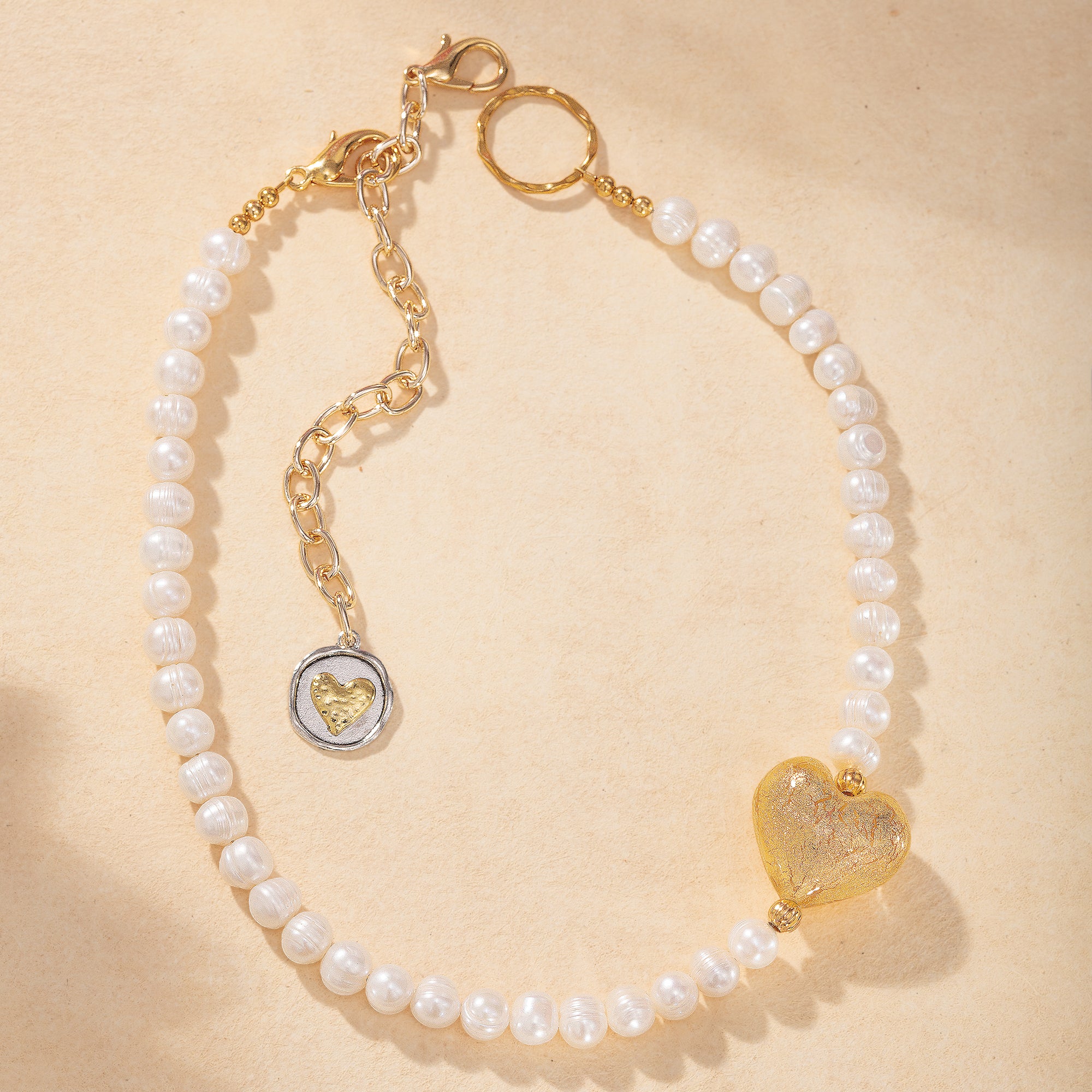 In A Heartbeat Murano Glass & Pearl Necklace