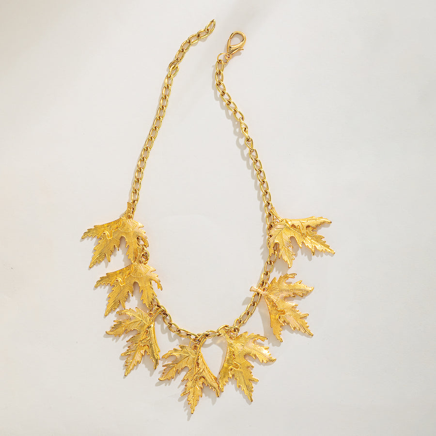 Wild Leaves Bib Necklace
