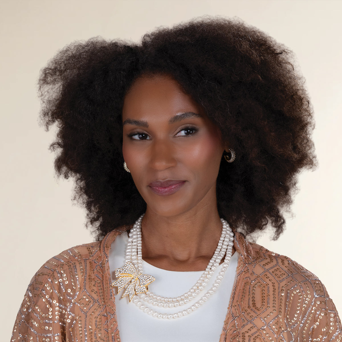 Tied to Perfection Triple Strand Pearl Necklace