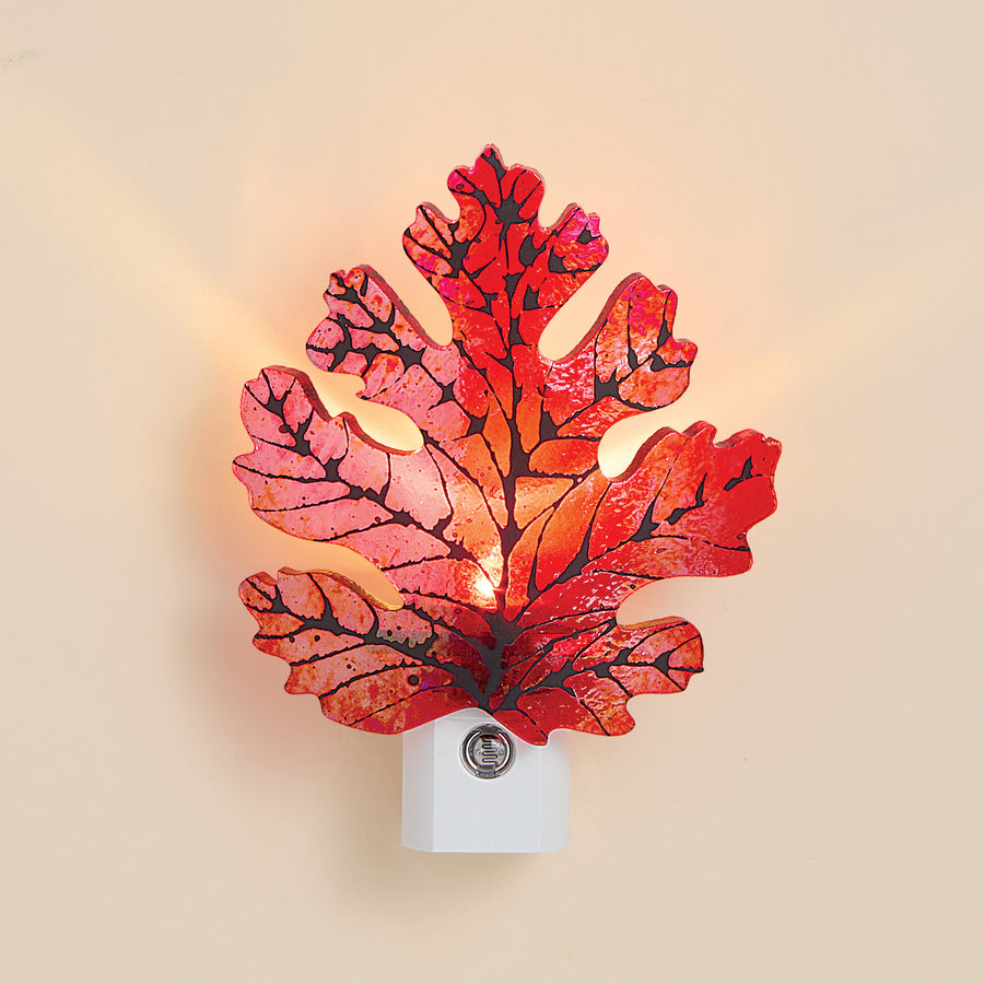 Glass Oak Leaf Sensor Nightlight (Preorder)