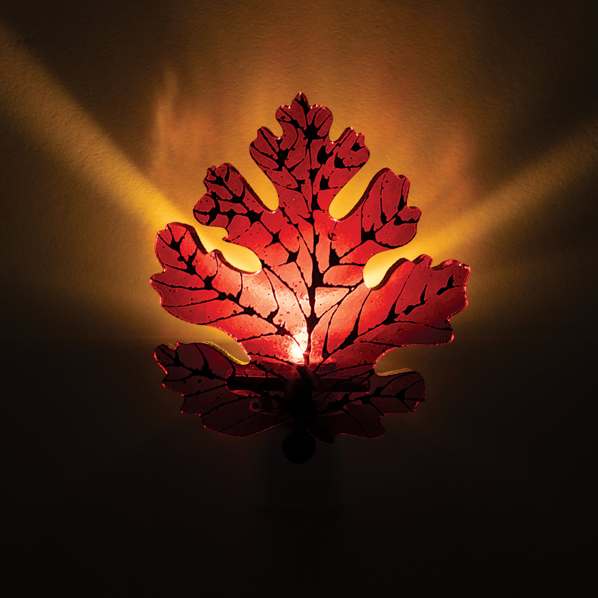 Glass Oak Leaf Sensor Nightlight (Preorder)