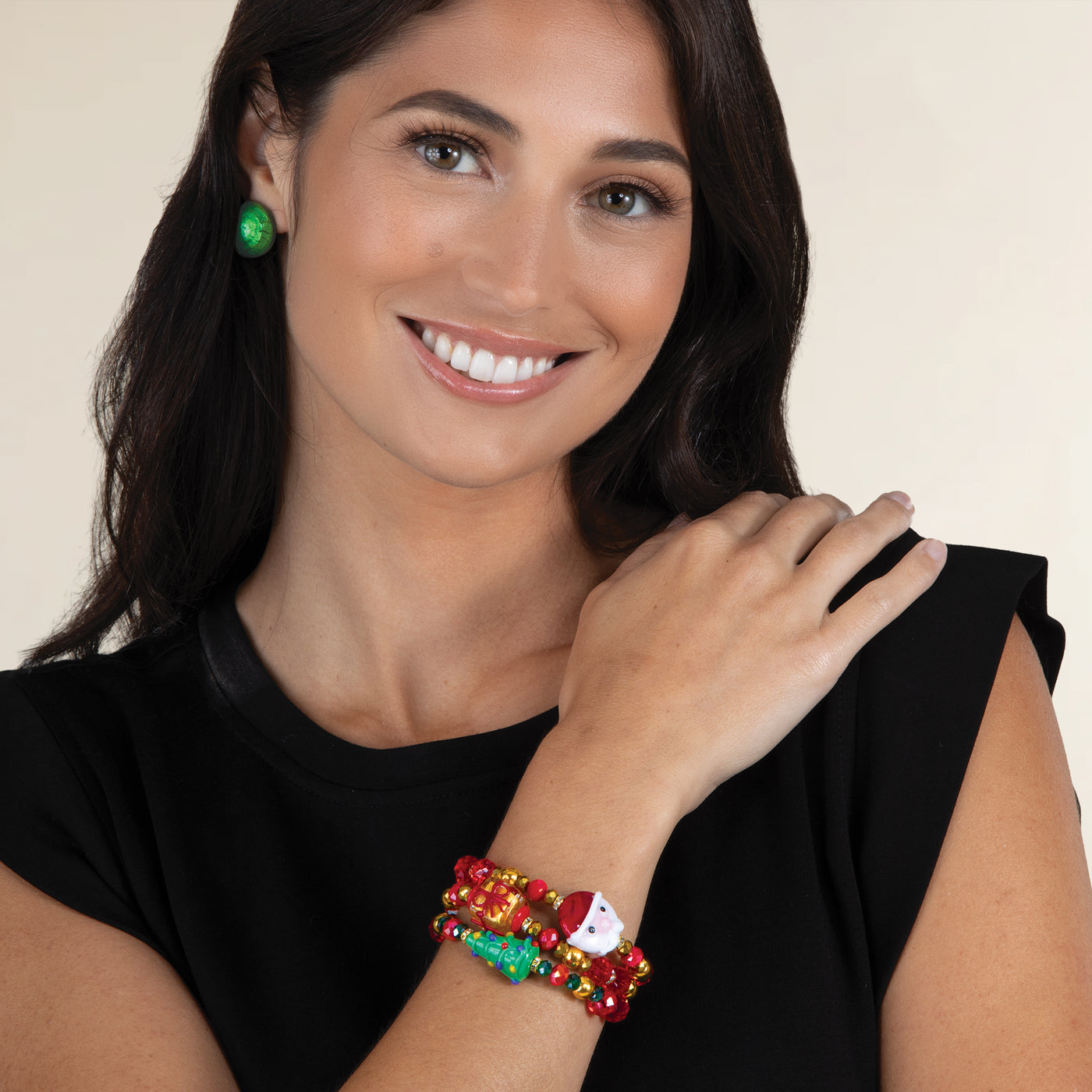 Murano Glass Buon Natale Bracelets Set of 3