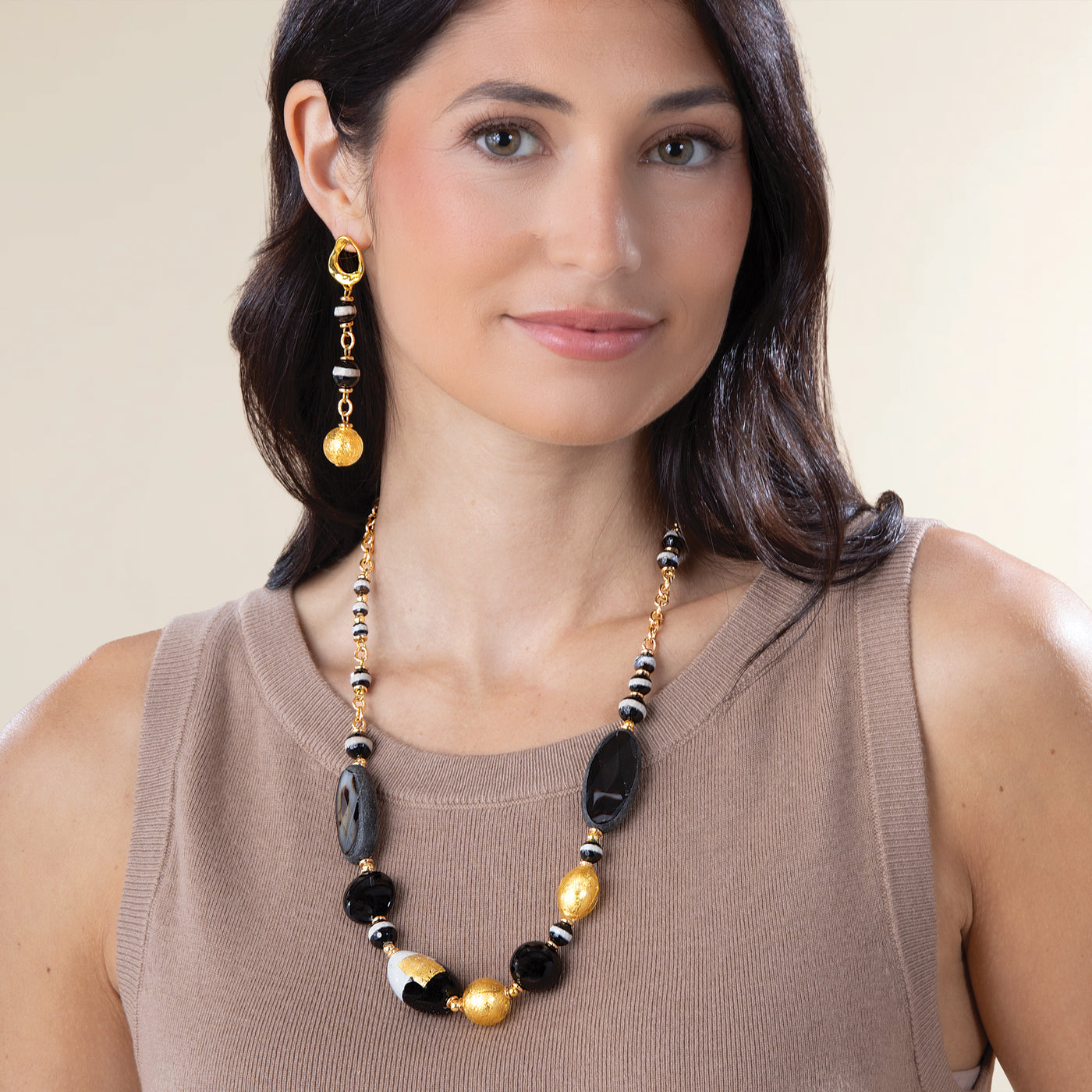 Murano Glass & Banded Agate Necklace (Preorder)