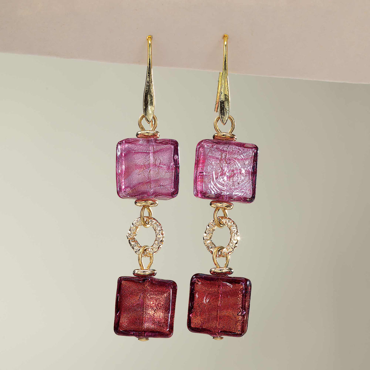 Murano Glass Dusky Romance Earrings (Preorder)
