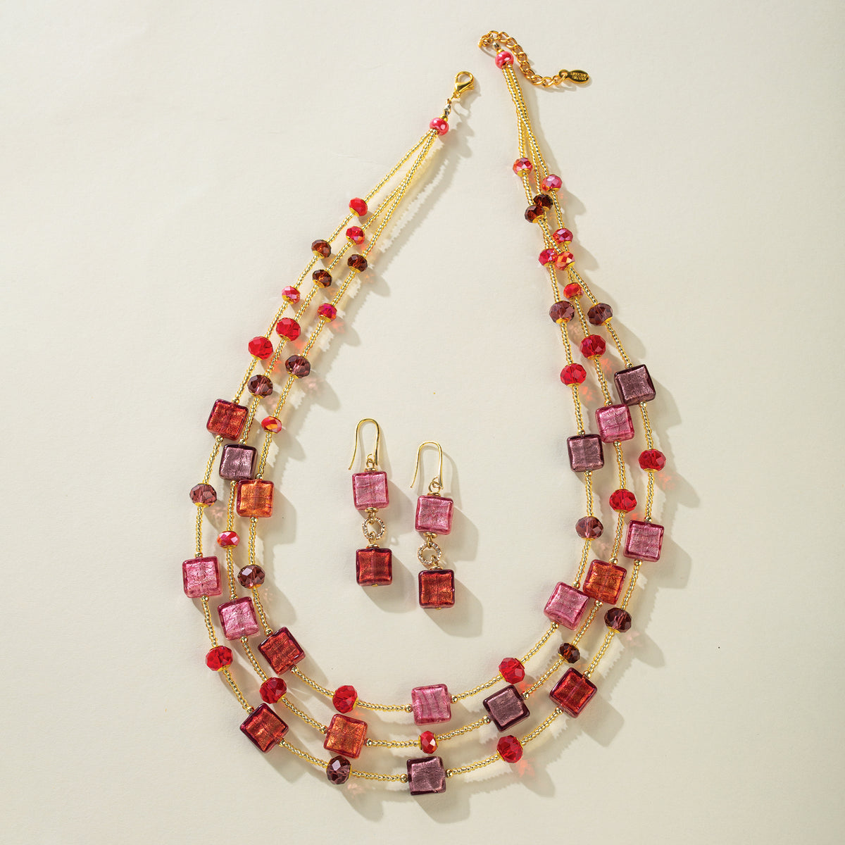 Murano Glass Dusky Romance Multistrand Necklace (Preorder)