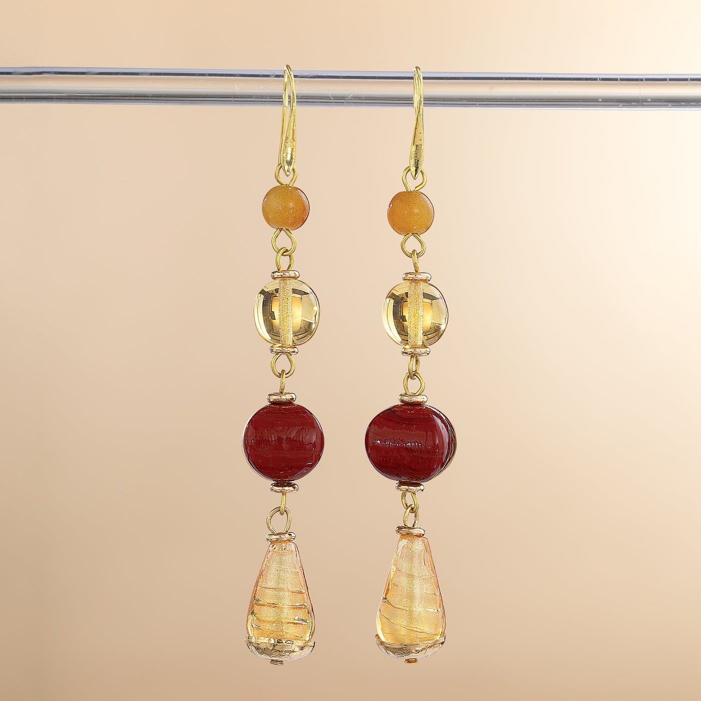 Murano Glass Shimmering Sunrise Earrings (Preorder)