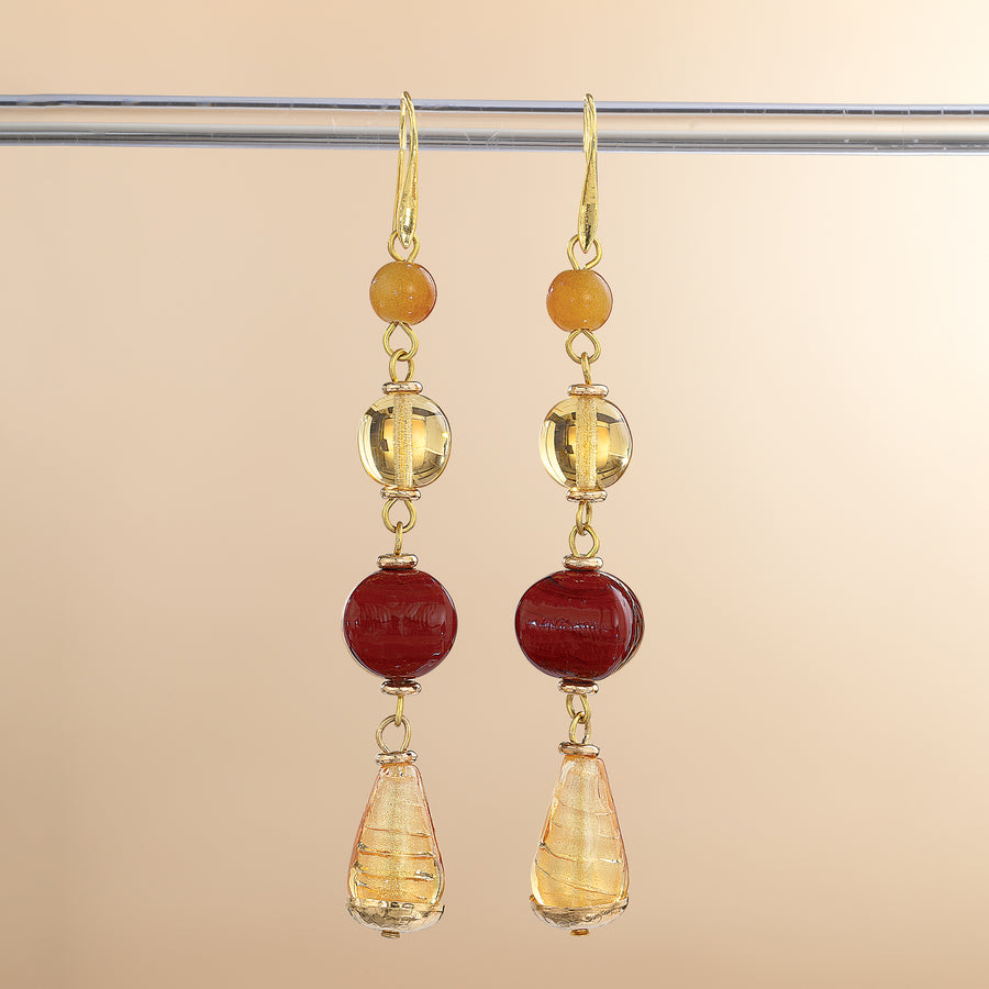 Murano Glass Shimmering Sunrise Earrings (Preorder)