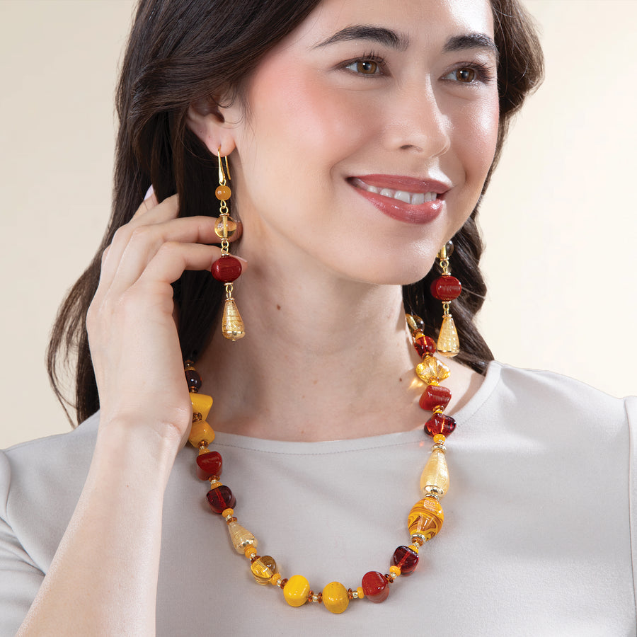 Murano Glass Shimmering Sunrise Earrings (Preorder)