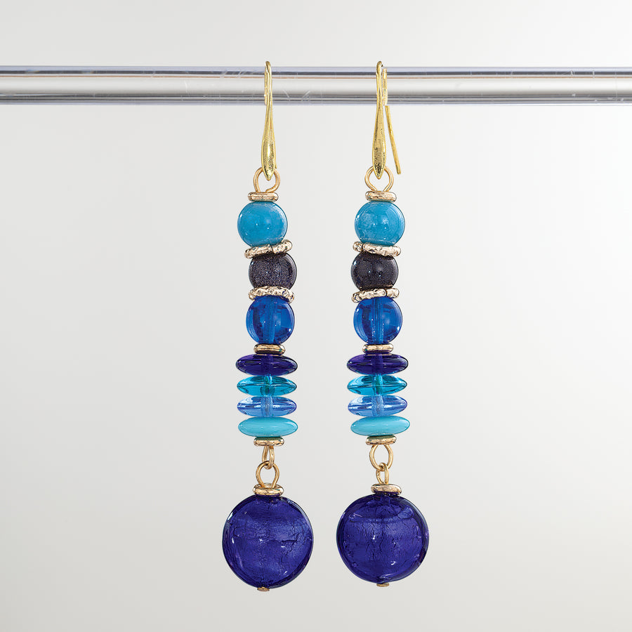 Murano Glass Beautiful in Blues Earrings (Preorder)