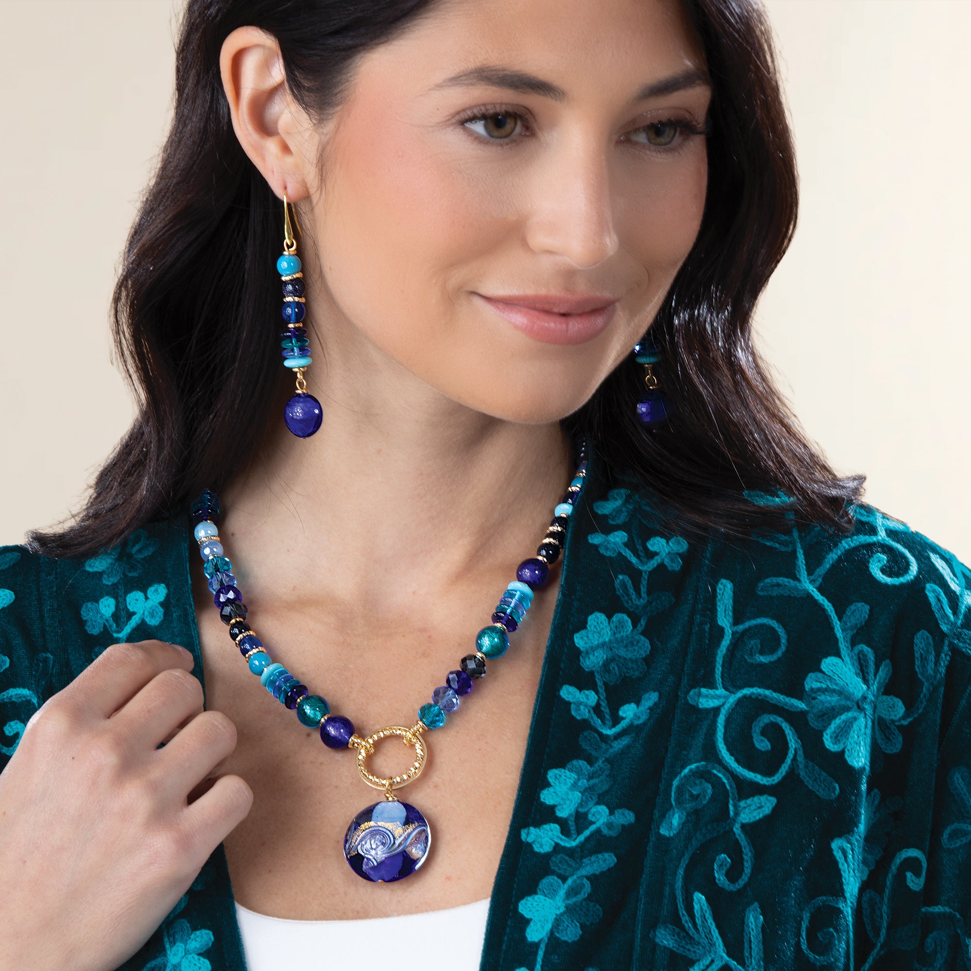 Murano Glass Beautiful in Blues Earrings (Preorder)