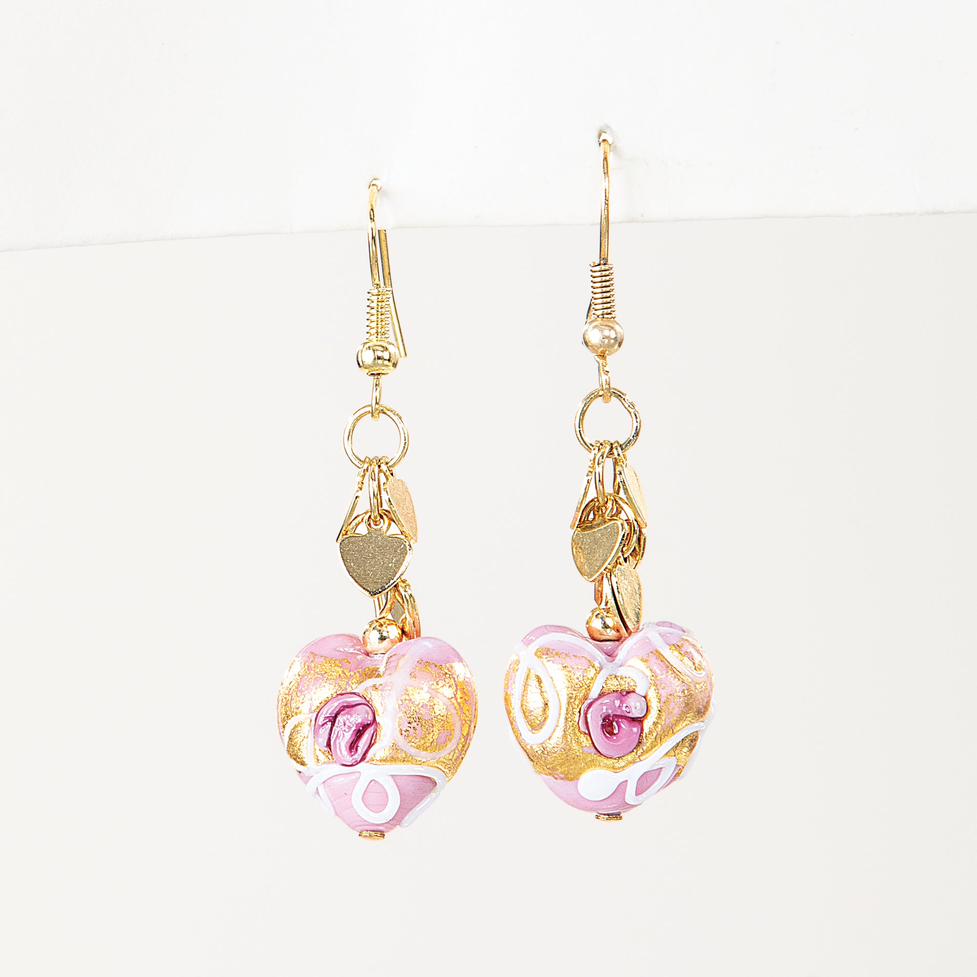 Murano Glass Blush Blooms Earrings