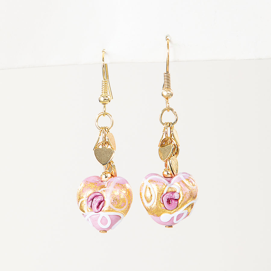 Murano Glass Blush Blooms Earrings