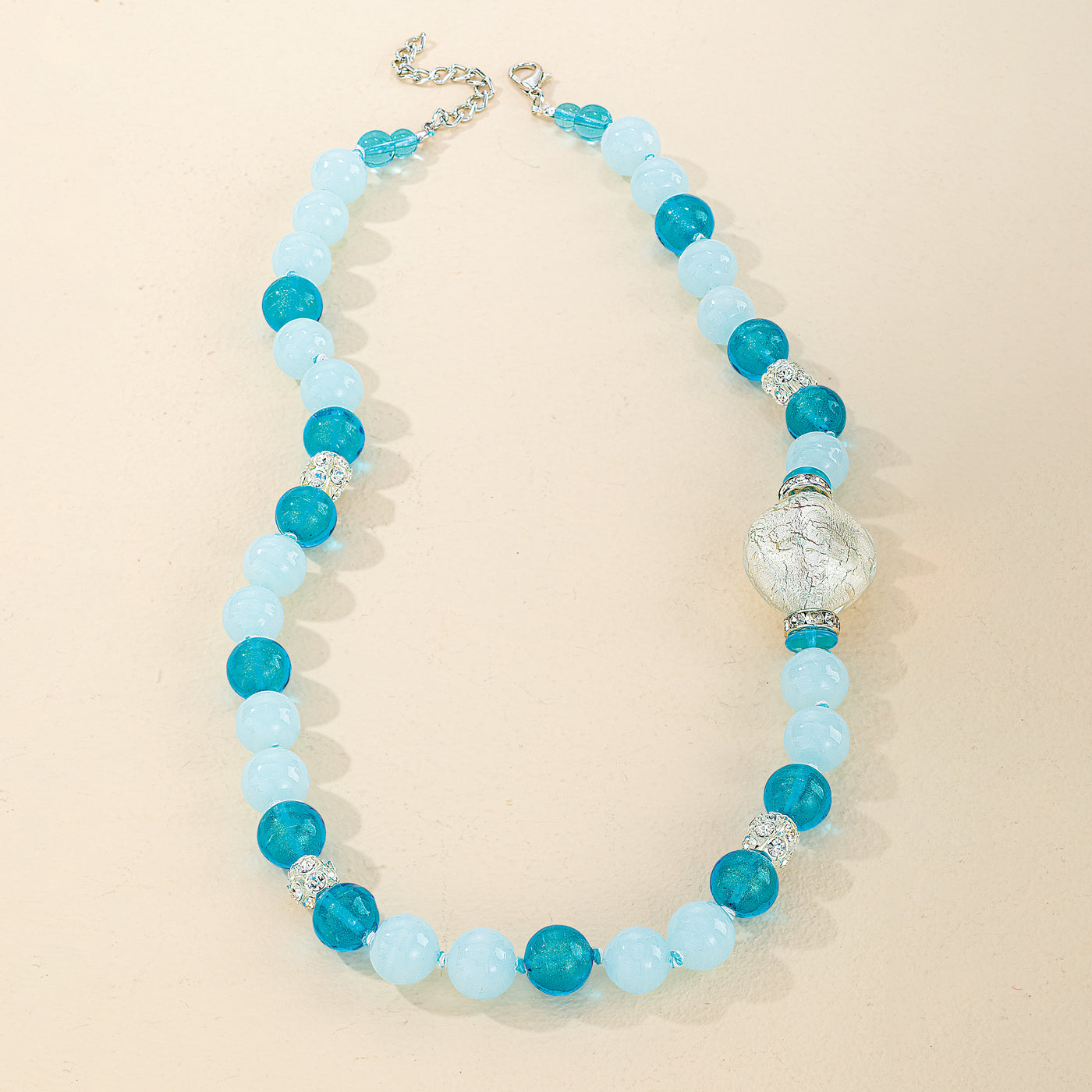 Murano Glass Bold in Blue Beaded Necklace