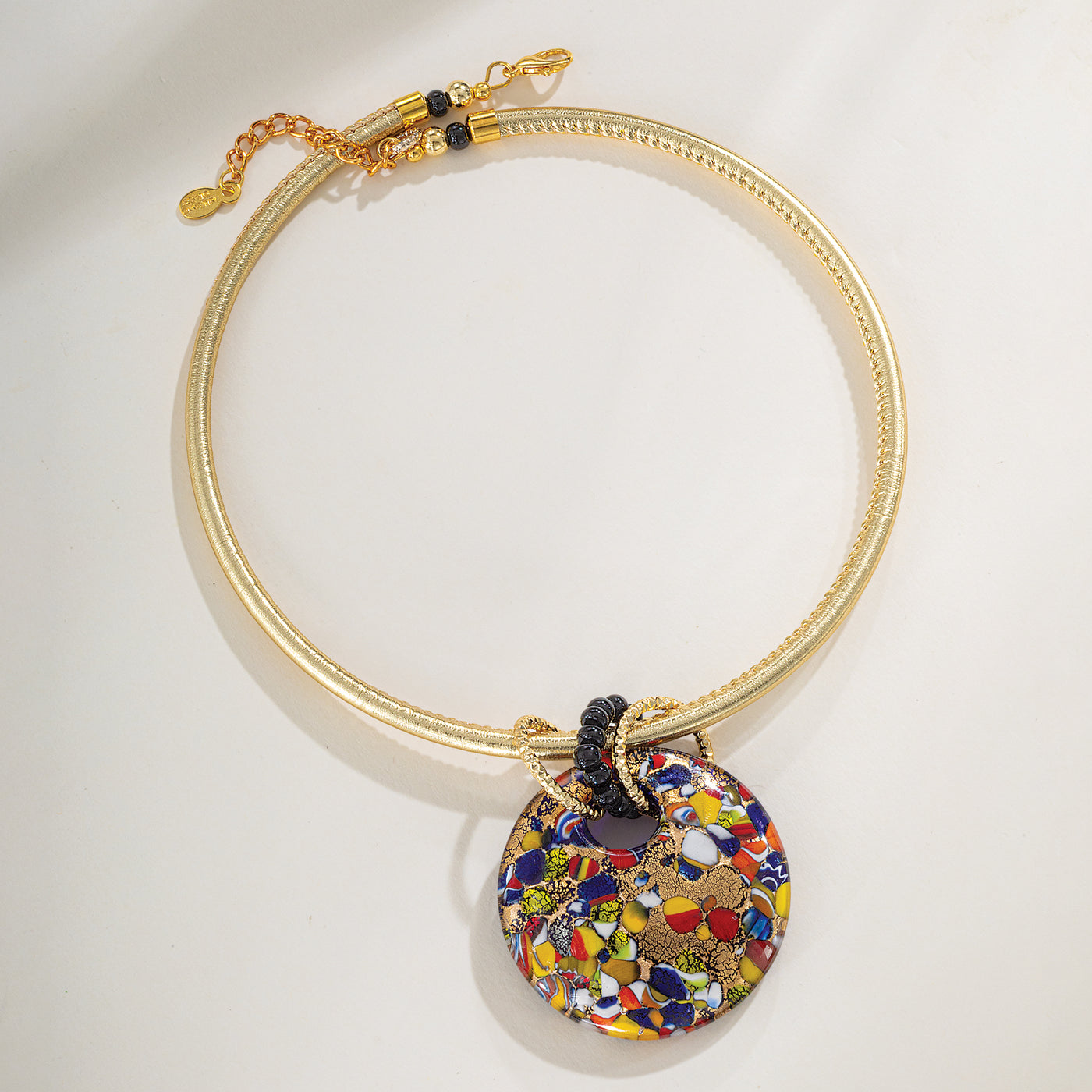 Murano Glass Marvelous Mosaic Statement Pendant Necklace (Preorder)
