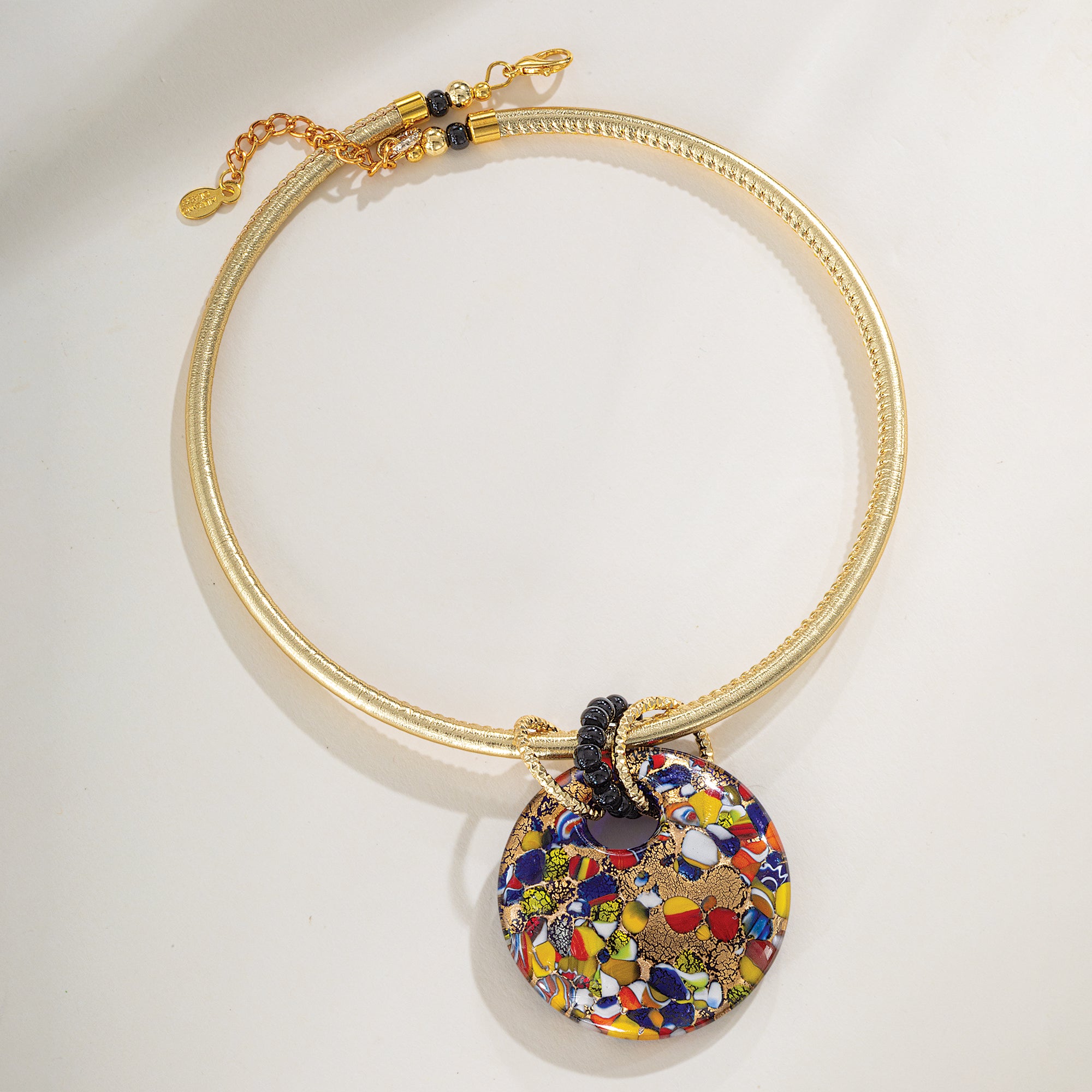 Murano Glass Marvelous Mosaic Statement Pendant Necklace (Preorder)