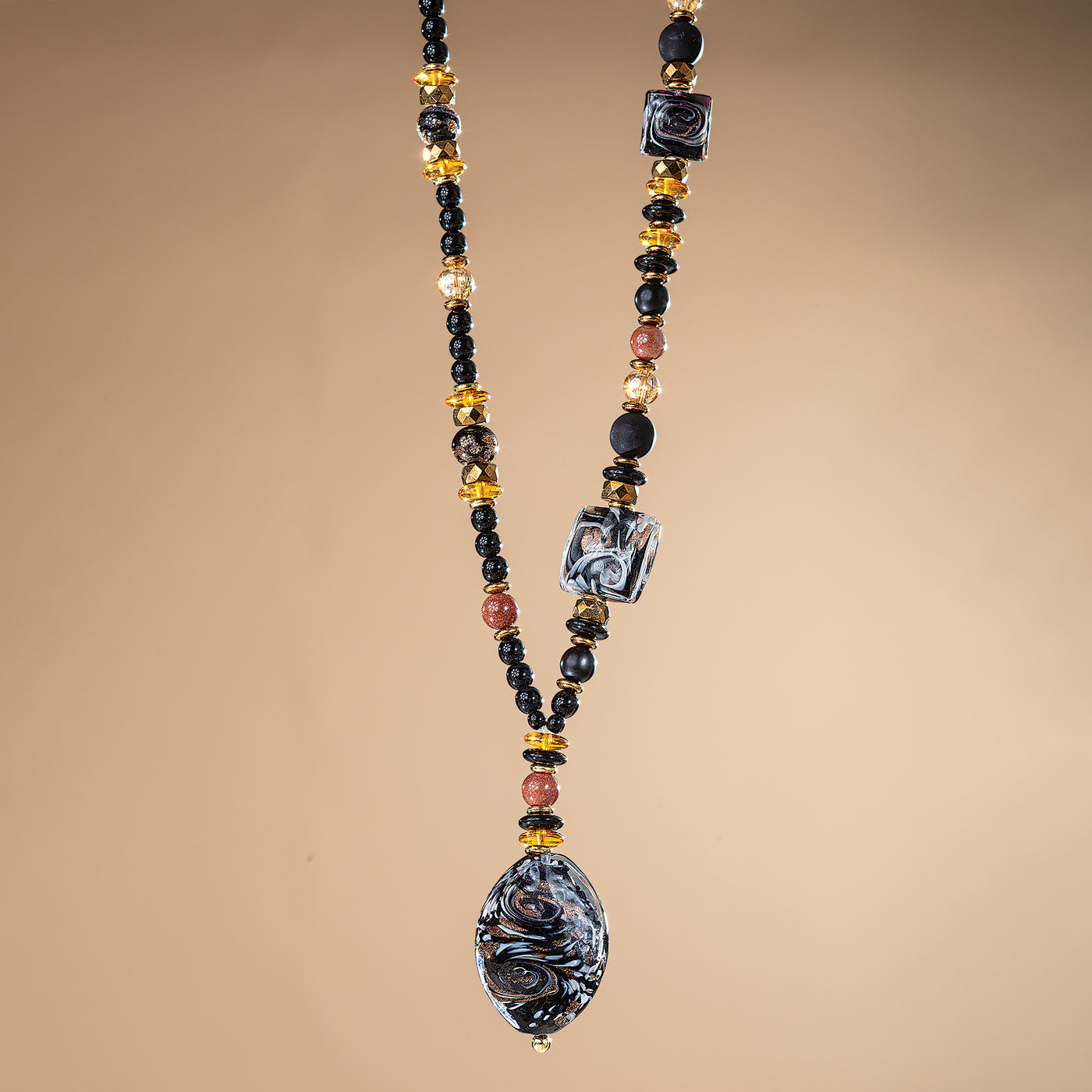 Murano Glass Golden Traditions Pendant Necklace (Preorder)
