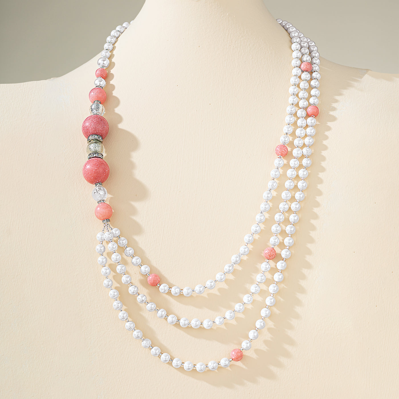 Murano Glass Quartz & Pearl Necklace