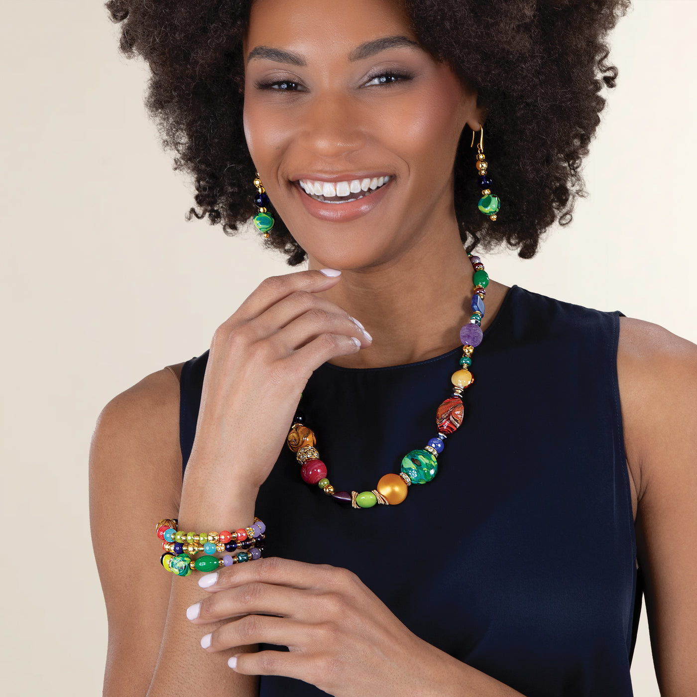 Murano Glass Paradiso Beaded Coil Bracelet